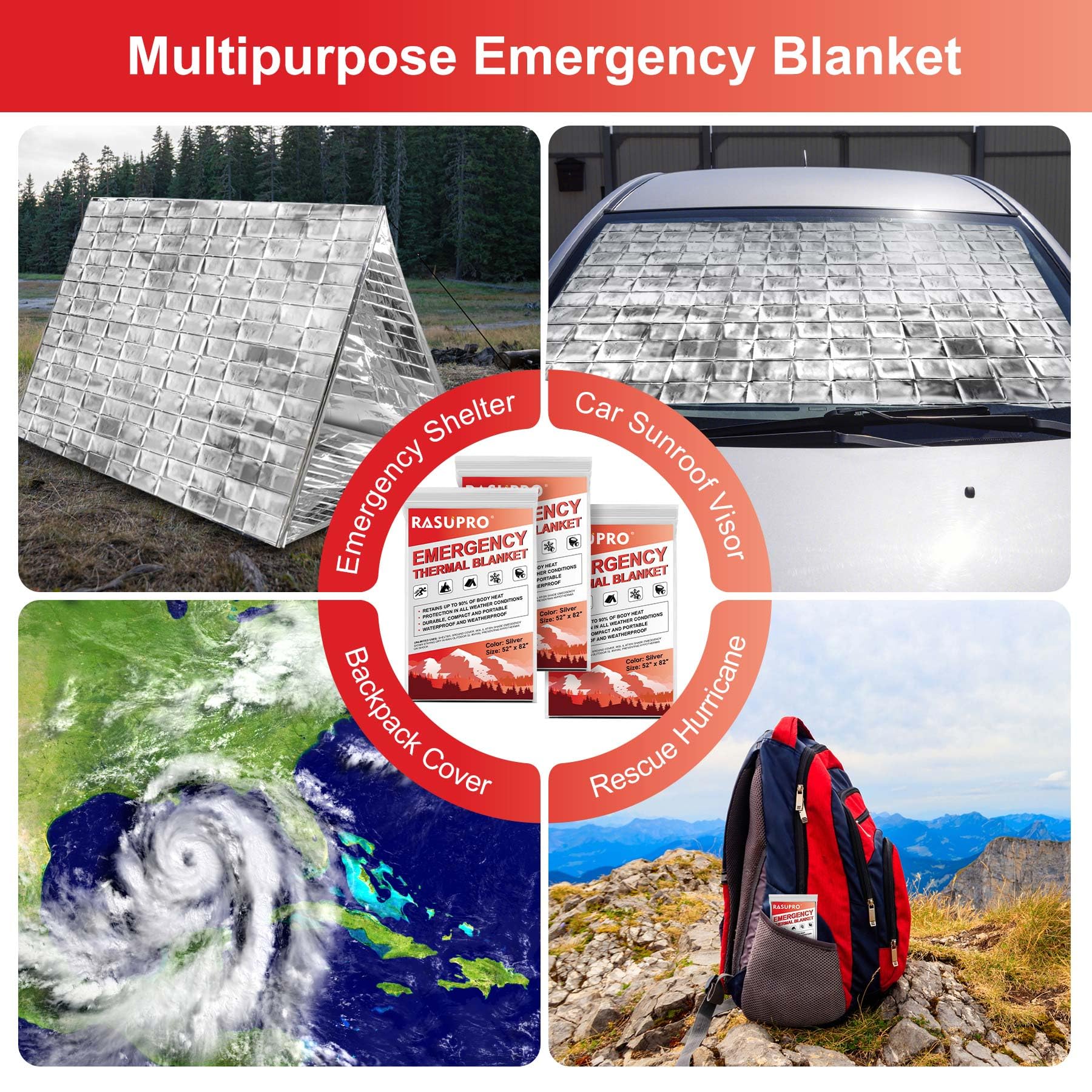 9 Pack Emergency Blankets - Survival Gear -8 9 Pack Emergency Blankets - Survival Gear -8