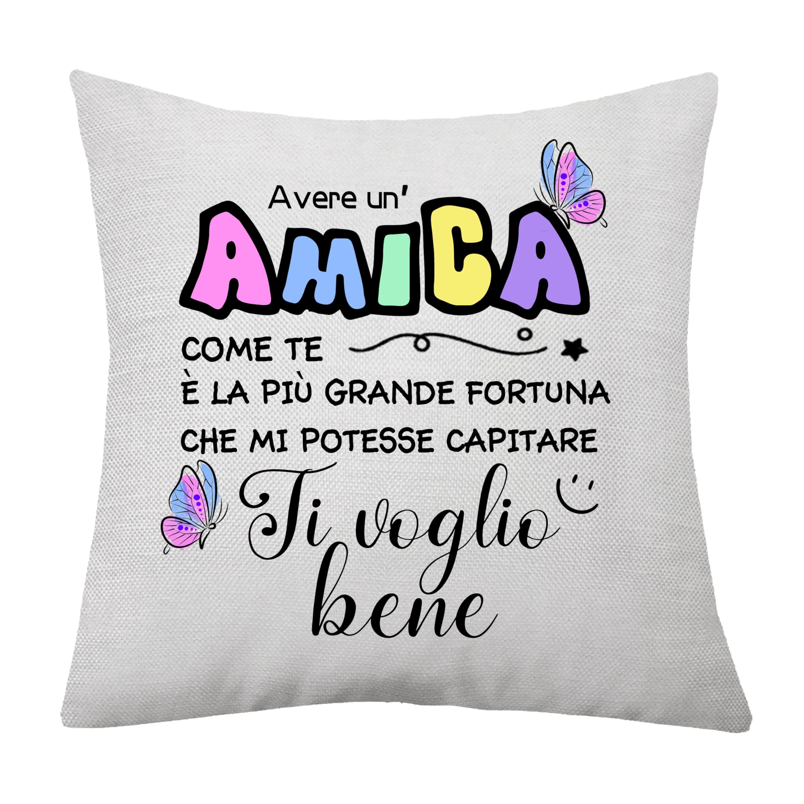 Regalo di Amicizia Copricuscino per Donna Ragazze Amiche - Federe Migliore Amica per Collega - Grazie Regalo di Compleanno Natale Laurea Ispirator (Amica)