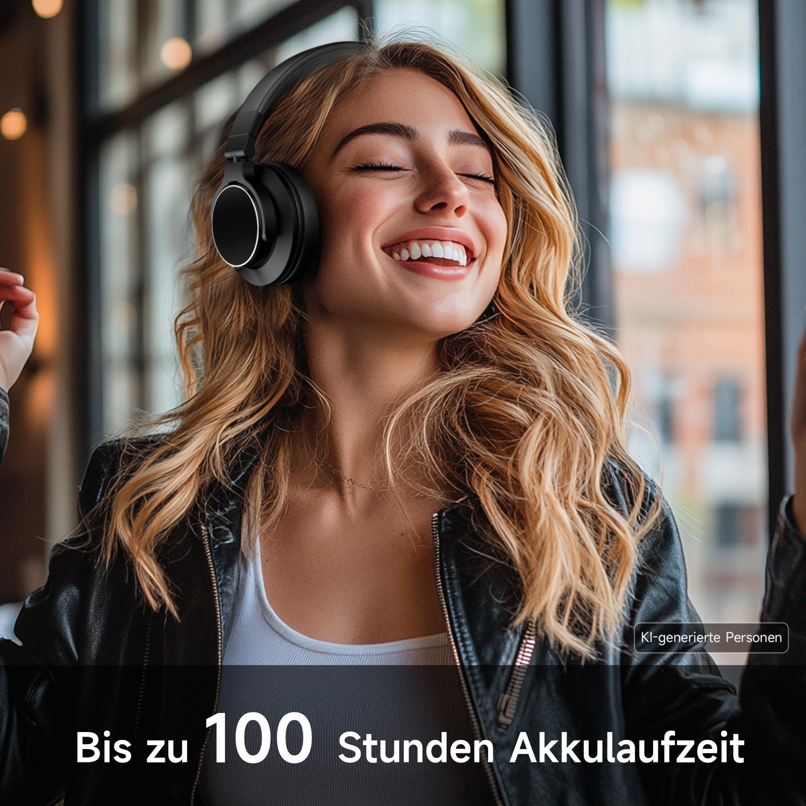 syndesmos Professionelle Studio Kopfhörer, Over Ear Kopfhörer mit Kabel, 6.35 & 3.5mm Klinke, 50mm Treiber, DJ & Monitoring Kopfhörer, DJ Headphones für Studio, Podcast, Handy, PC, E-Drum Gitarre