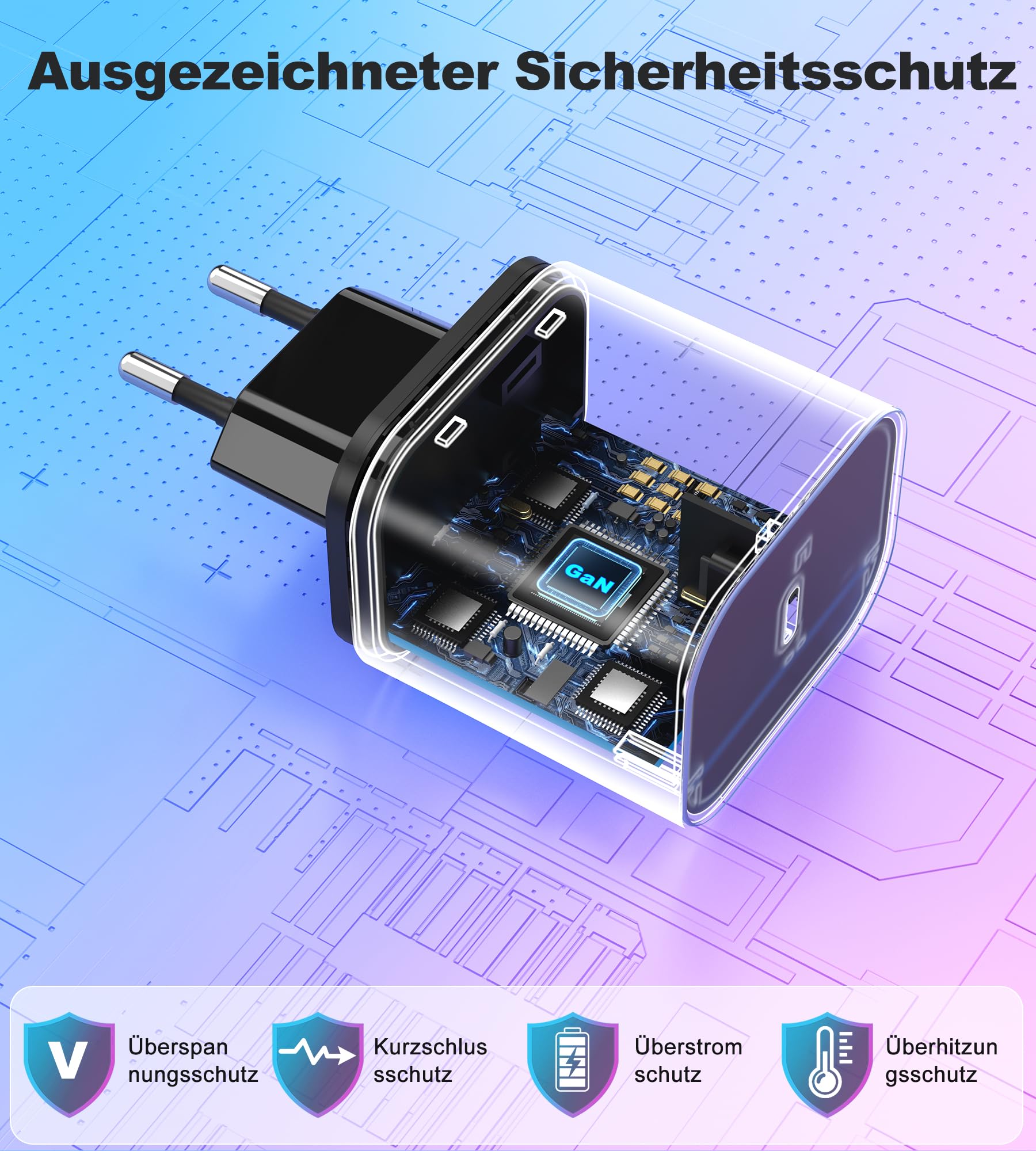 60 W Switch 2 Alimentatore di rete, USB-C Rapido Caricatore Sostituzione Switch 2 AC Adattatore con GaN Tech per Nintendo/OLED/Lite/Steam Deck/Rog Ally, Supporta la modalità TV 4K, per tablet/laptop