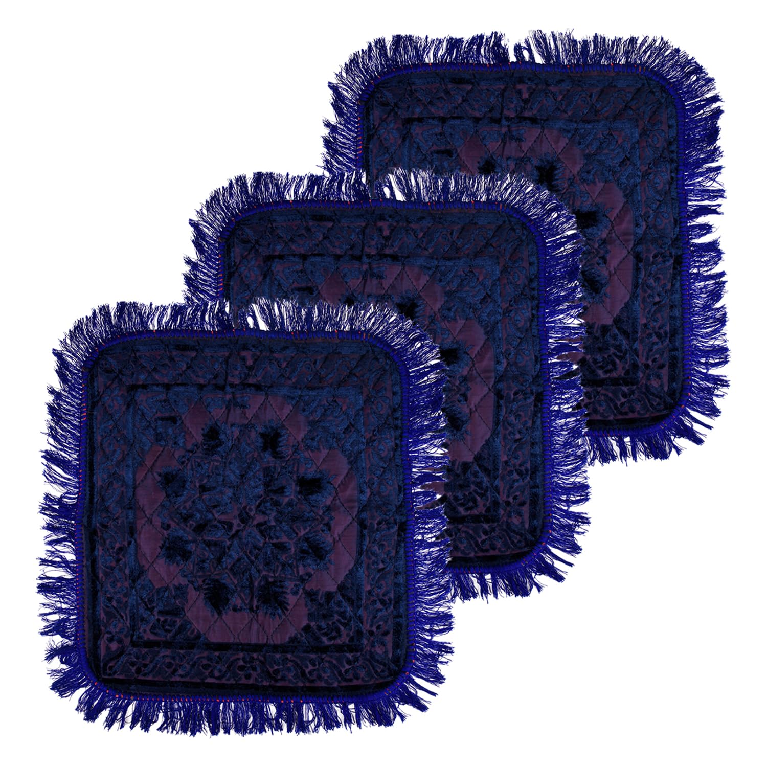 Kuber Industries Prayer Mat | Velvet Aasan Mat | Meditation Prayer Pooja Carpet Mat | Non Slip Aasan Mat | Aasan Mat for Pooja | Self Pooja Prayer Mat | Traditional Aasan Prayer Mat | Pack of 3 | Blue-picture-17