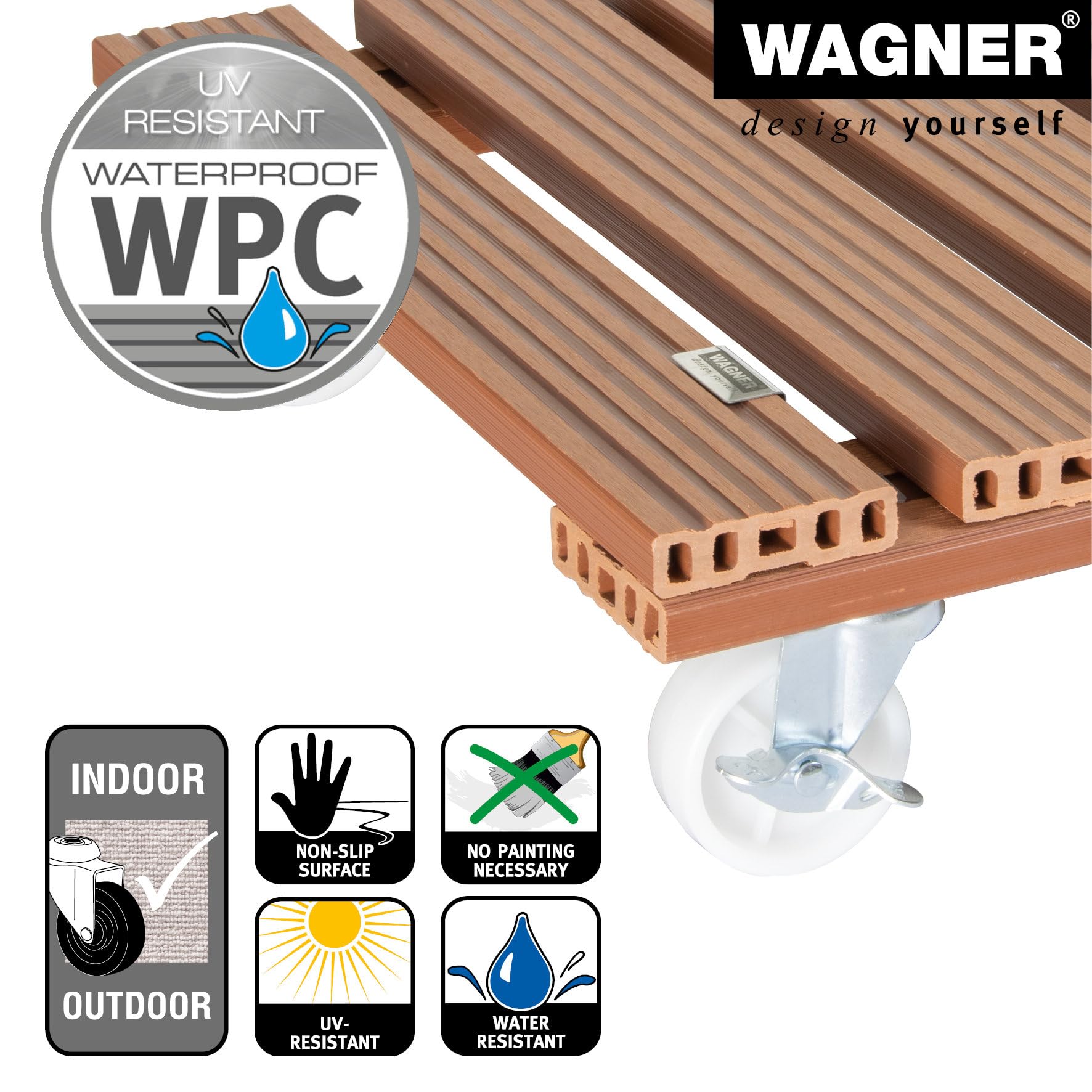 Wagner plantentrolley Multi Roller WPC 38,5cm antraciet