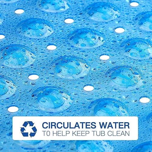 Miniatura 4 de YINENN Tapetes de ducha para bañera de 31 x 15.5 pulgadas, antideslizantes y sin látex, tapete para bañera con ventosas, lavable a máquina con