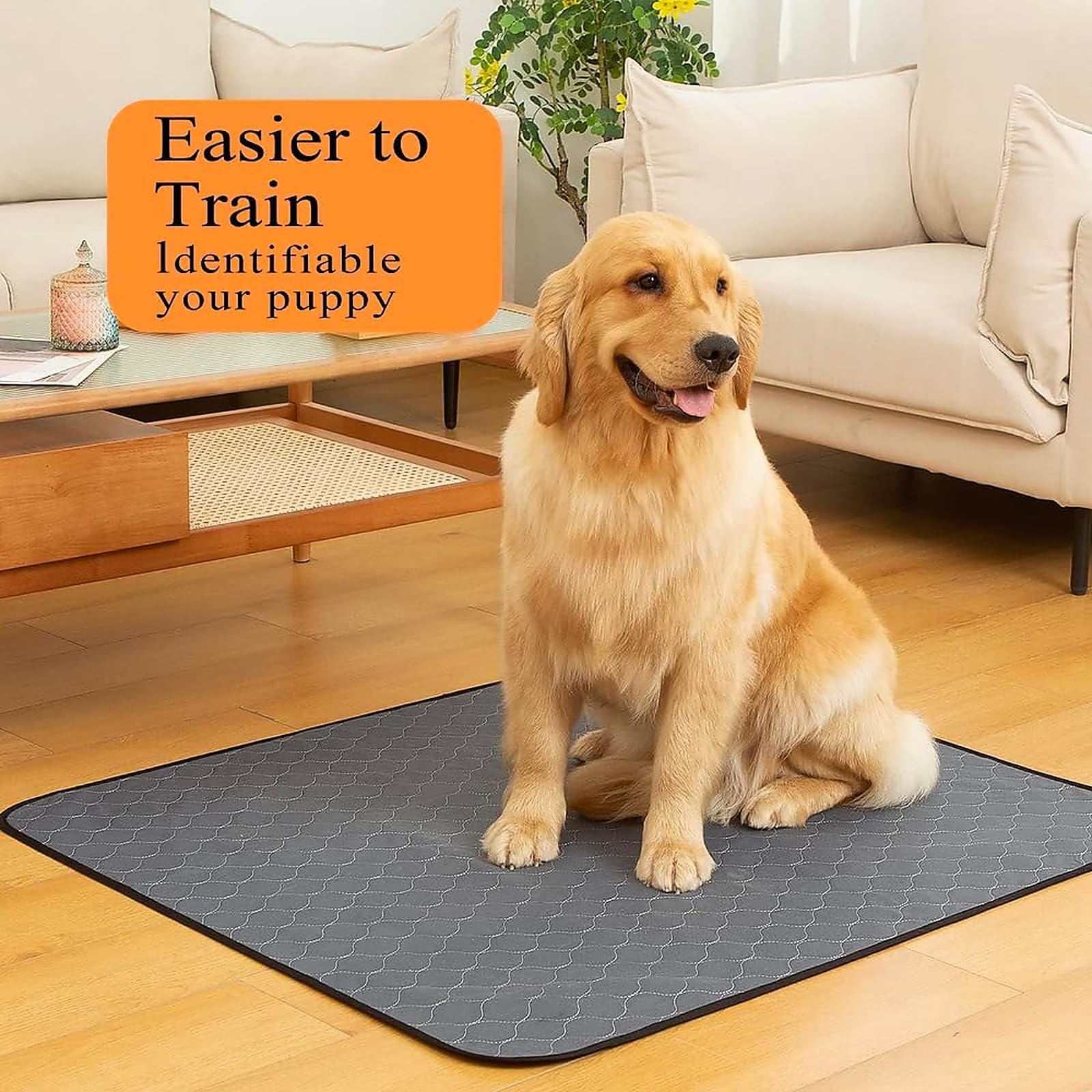 Bunlitent Extra Large Washable Dog Pee Pads,183x183 cm, Non-Slip Waterproof Pet Playpen Mat - Image 2