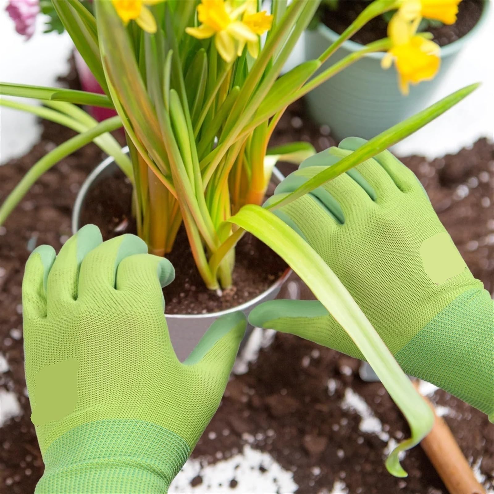 Gartenhandschuhe 3 Paar bunte Gartenhandschuhe for Damen for Graben, Pflanzen, Jäten, Nagel- und Fingerschutz(3 Pairs Pink,L)