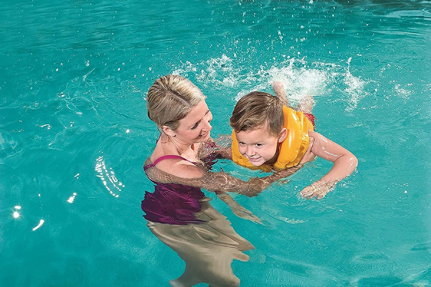 Styxon Swimming Pool Jacket Swimming Inflatable Jacket for Kids Learn Inflatable Swim Vest Safety Jacket Life Saving Swimming Guard for Kids(3-8 Year) - Multicolour 3