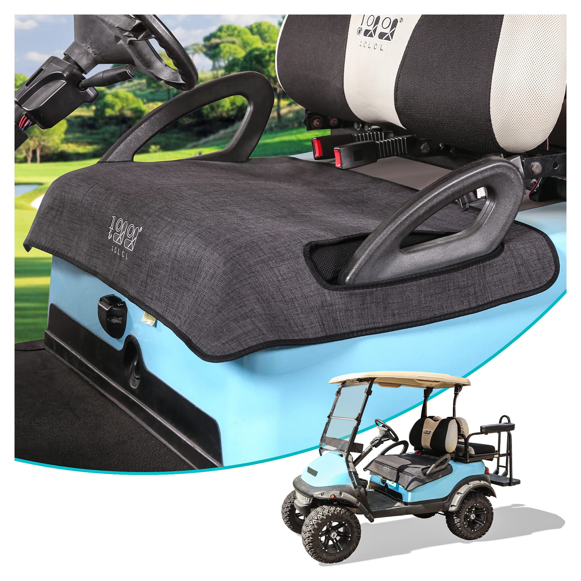 10L0L Universal Golf Cart Seat Covers/Seat Blanket for EZGO TXT/RXV & Club Car DS/Precedent, Breathable Seat Towel/Seat Cushions with Non-Slip Backing, All-Season Comfort (Not for Yamaha)