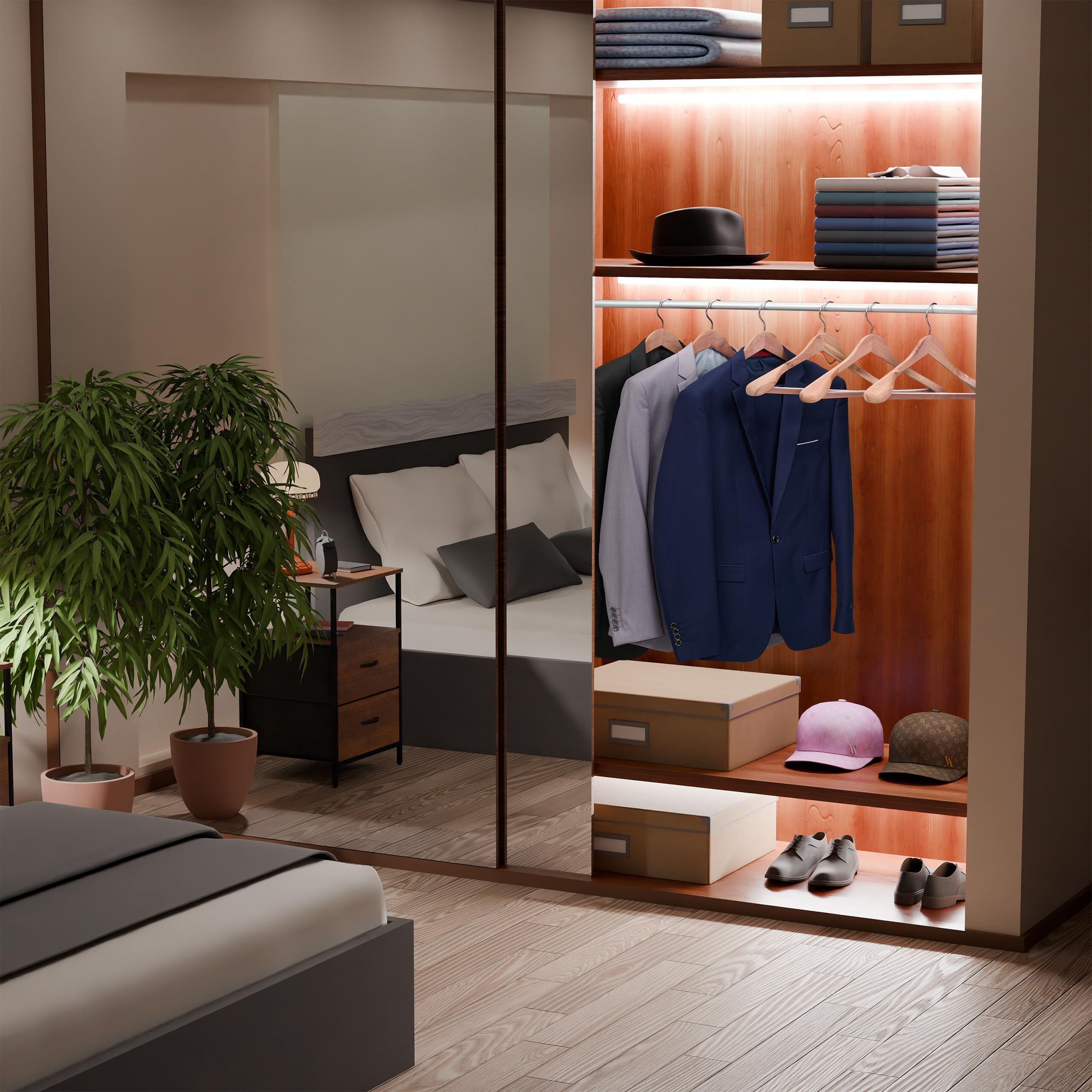 Relaxdays Cintres pour Costumes, Lot de 16, Bois de cèdre, antimite pour Armoire, épaules Larges et Traverse, Nature