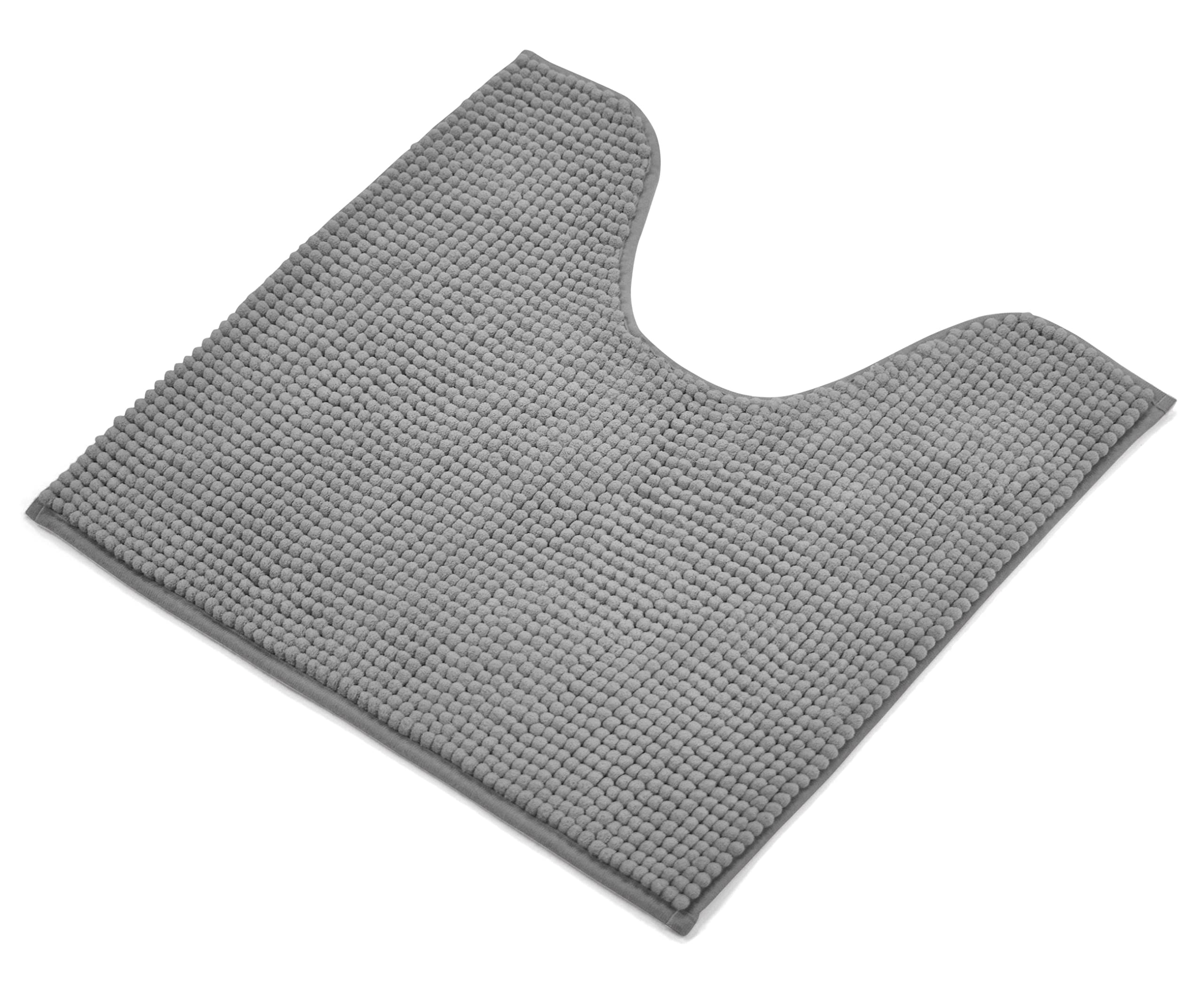 Velosso Shaggy Noodle Chenille Touch High Density Bath Mat Pedestal Mat Anti Slip Super Absorbent (50 x 50 cms, Grey)