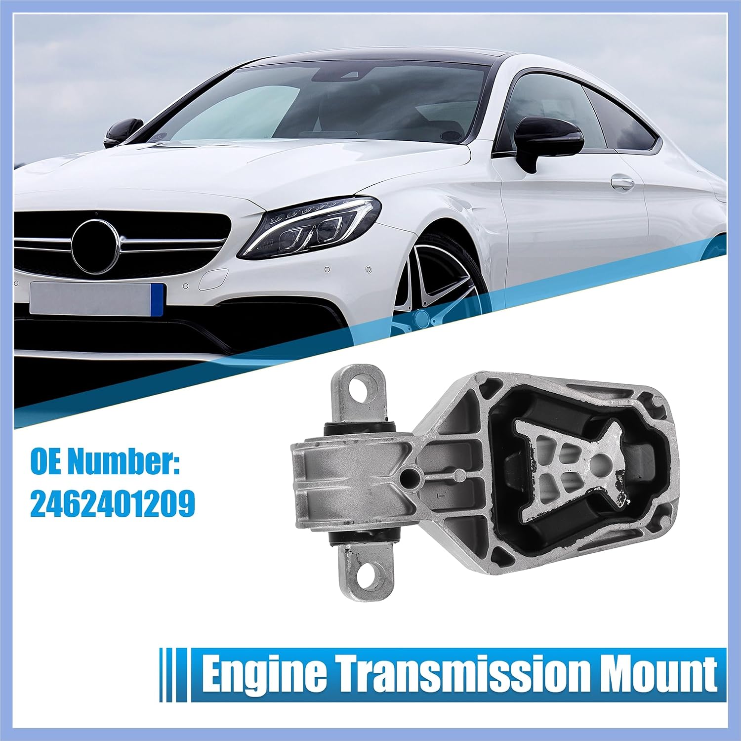 No.2462401209 Lower Torque Strut Mount for Mercedes-Benz CLA 250 2014-2019 2.0L Flex Gas Metal Rubber Black Stable