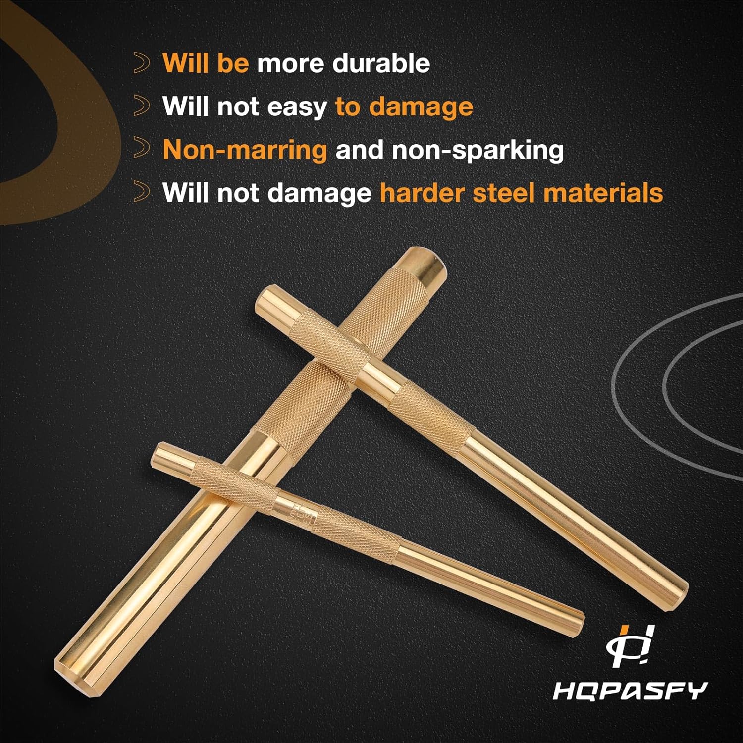 Brass Drift Punch Set, 3-Piece – 3/4"-19mm x 8", 1/2"-13mm x 7", 3/8"-10mm x 6", 25075 25076 25077 Brass Punches