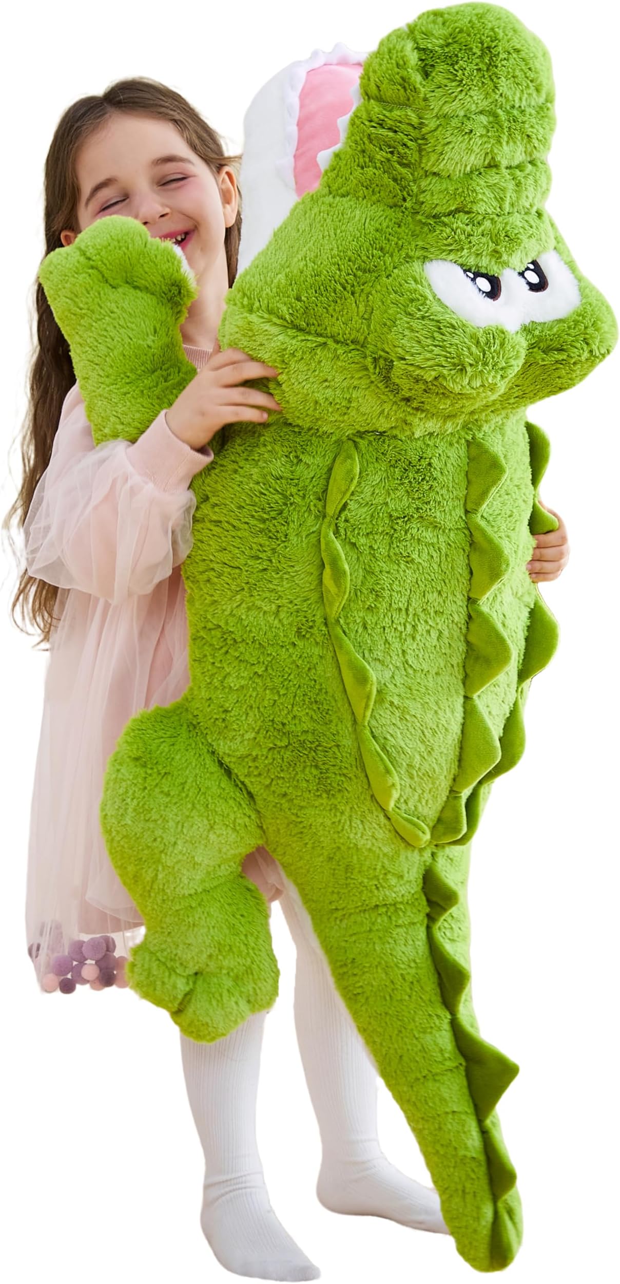 IKASA Giant Crocodile Stuffed Animal Plush Toys,Soft Toy 30" Alligator Large Cute Huge Jumbo Big Size Kawaii Fluffy Fat Plushie,Gifts for Kids
