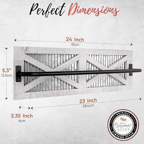 Miniatura 7 de Autumn Alley Toallero rústico de granja, toallero de madera, toallero de granja para baño rústico y decoración de estilo de cocina de granja, 24