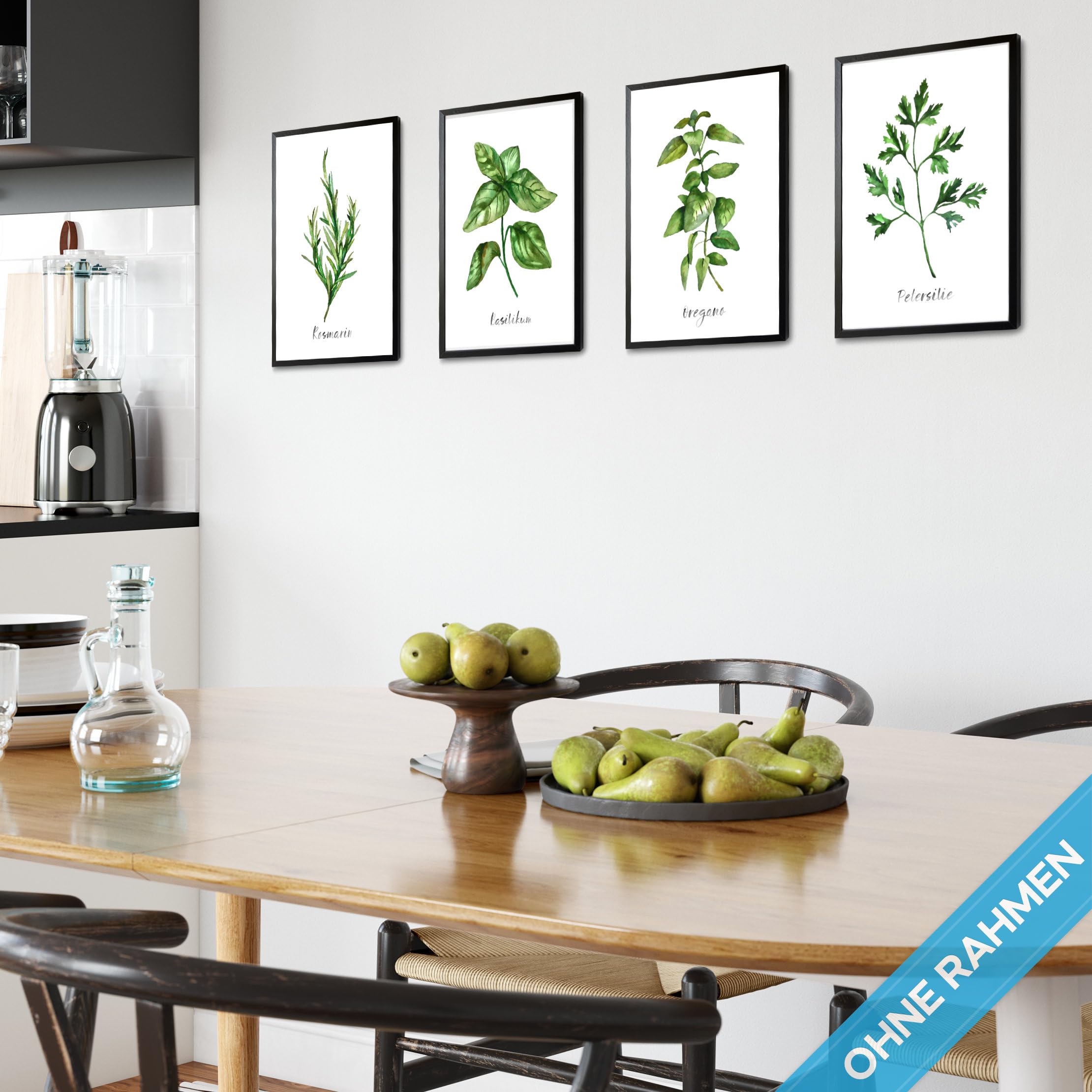 Quadro Tela 3 Pezzi Erbe Aromatiche - Decorazione Moderna Per Cucina, Pronto Da Appendere (80x55 Cm) - Foto 9