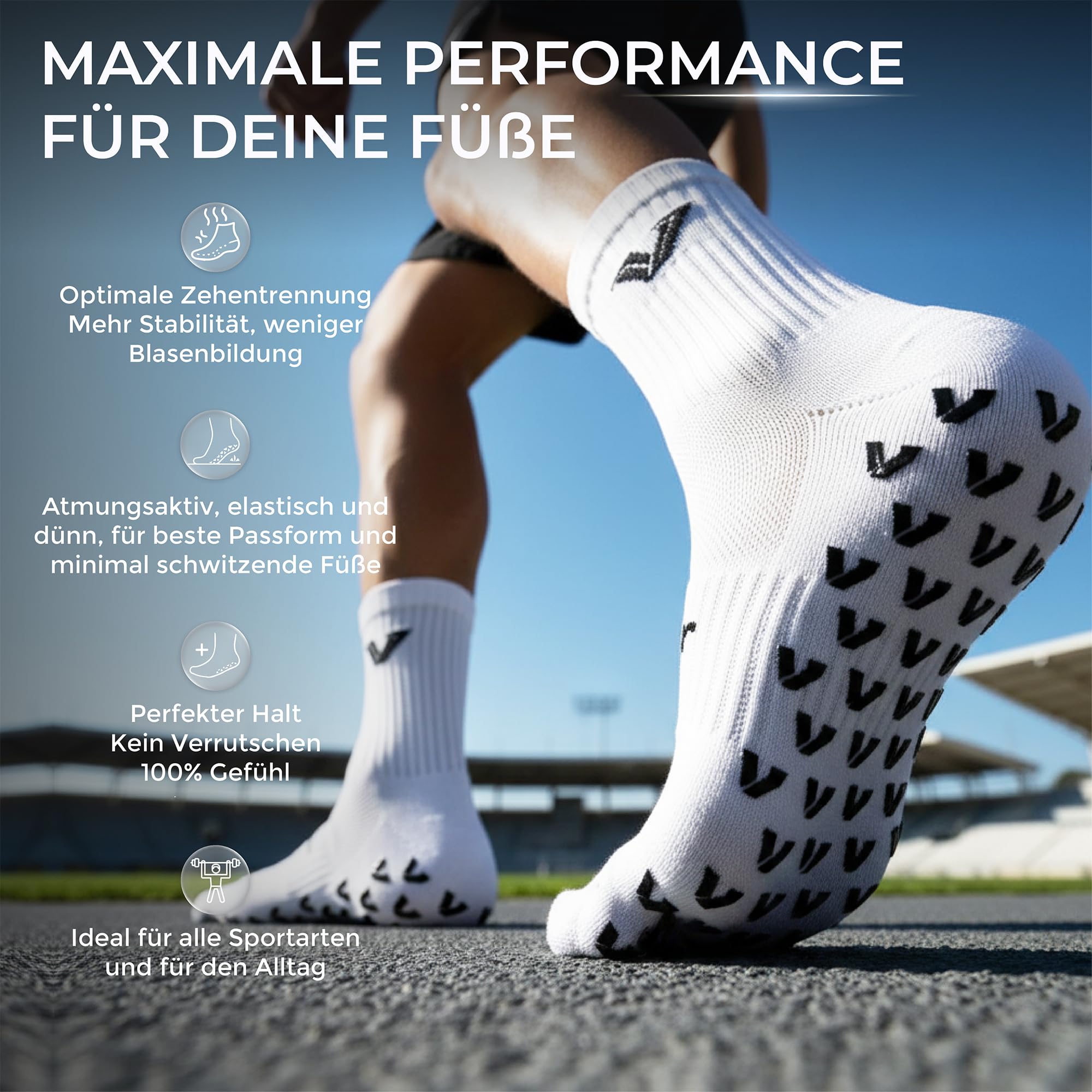 3 pares de calcetines con agarre para dedos de los pies, calcetines de fútbol, calcetines de fútbol, calcetines de dedos con 5 dedos, transpirables, antideslizantes, para muchos deportes
