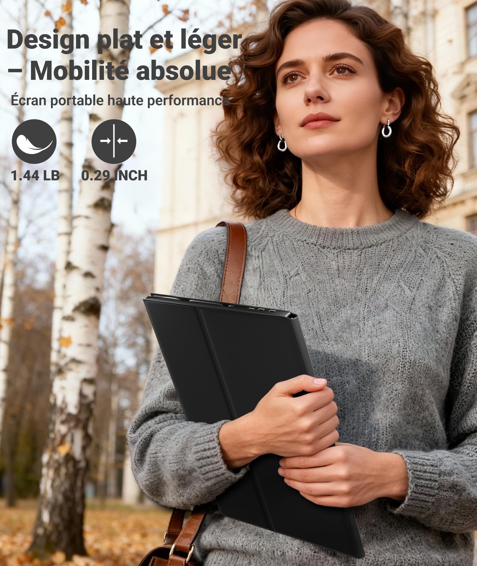 Ingnok Écran Portable 15,6" FHD IPS Moniteur Portable Ultra-Léger | Plug & Play, écran portatif 1920 × 1080 avec housse magnétique, 2 USB-C, Mini-HDMI et haut-parleurs pour PC/Mac/PS4/PS5/Xbox
