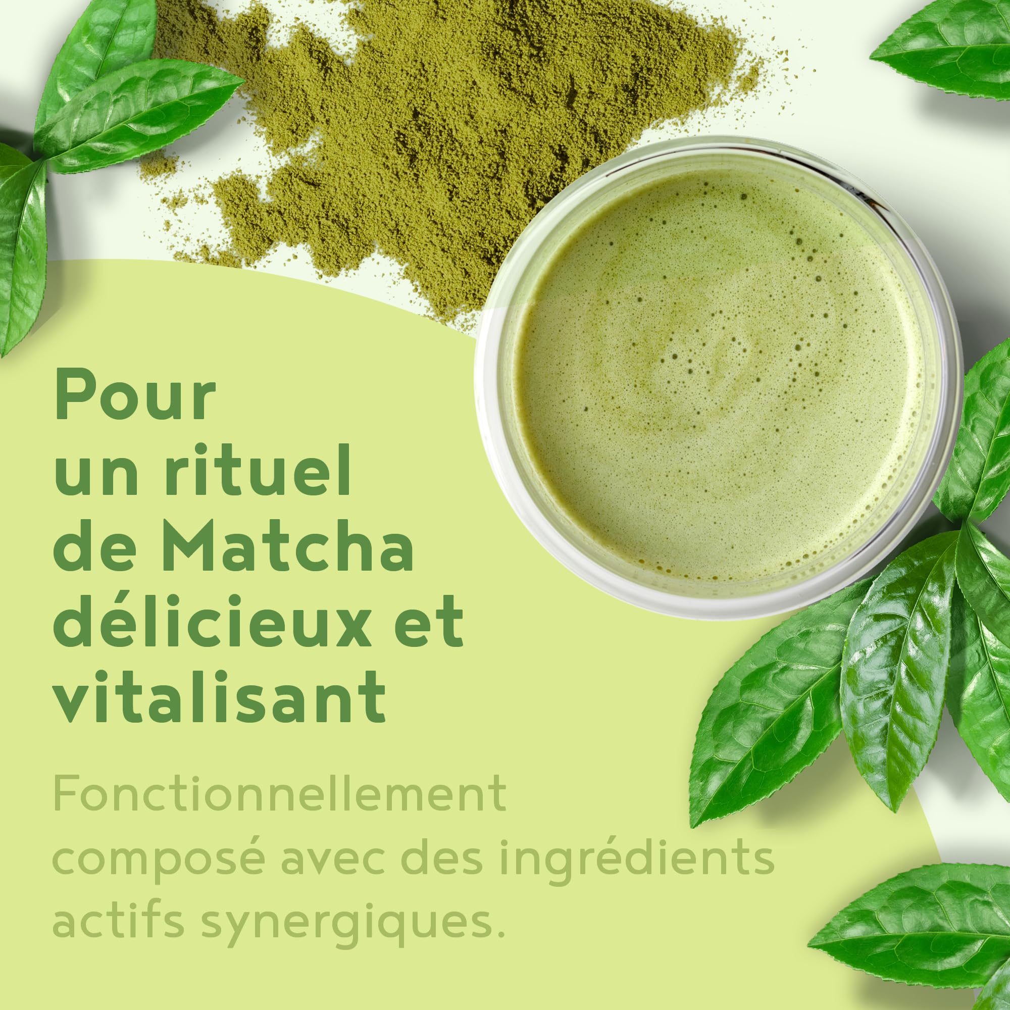 Matcha Ritual - Latte au thé vert Matcha enrichi en lait de coco, agropyre et herbe d’orge - Matcha de qualité supérieure pour la cérémonie du thé japonaise - 210 g de poudre