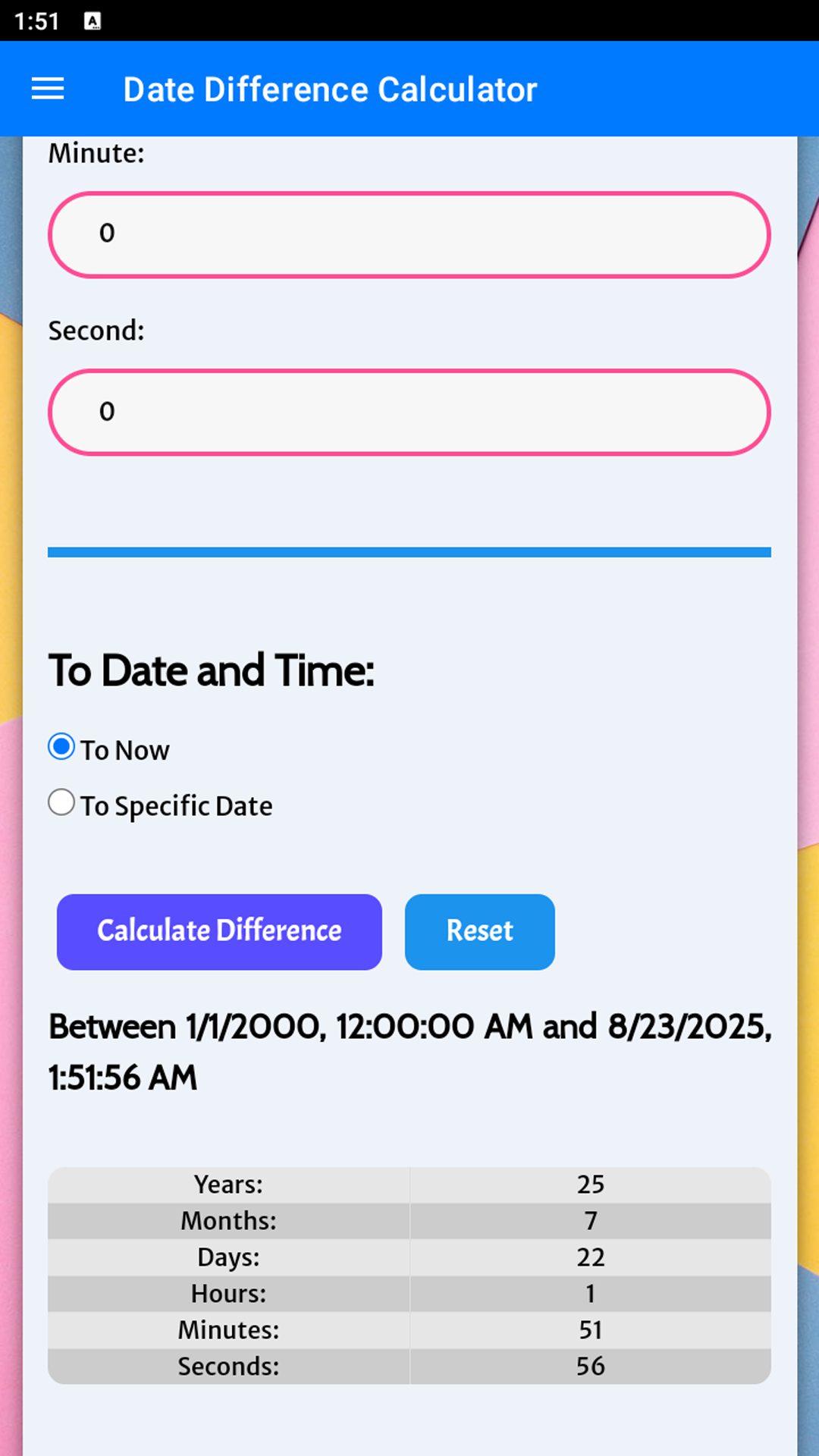 Date Difference Calculator - App on Amazon Appstore