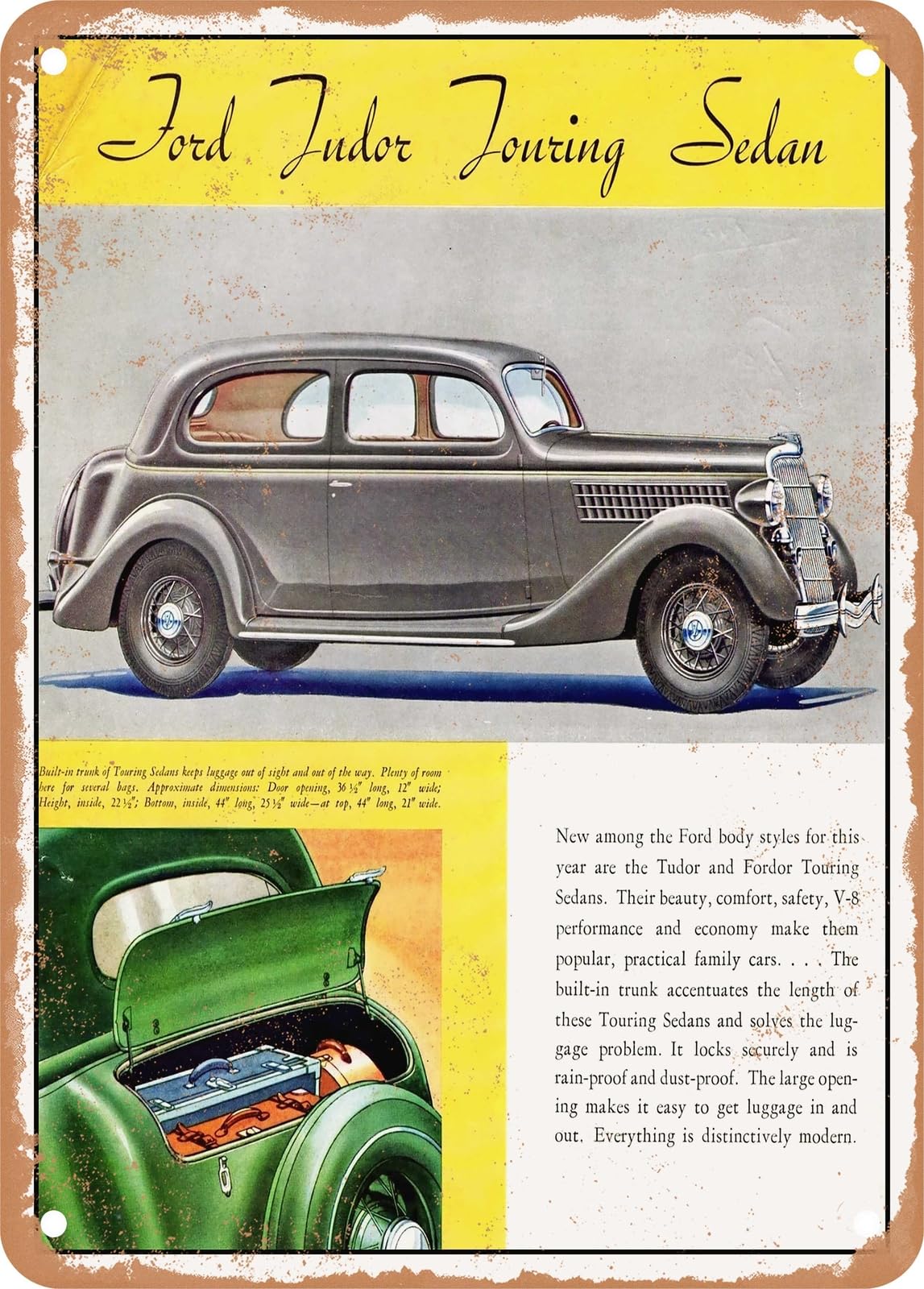 METAL SIGN - 1935 Tudor Touring Sedan Vintage Ad home decor