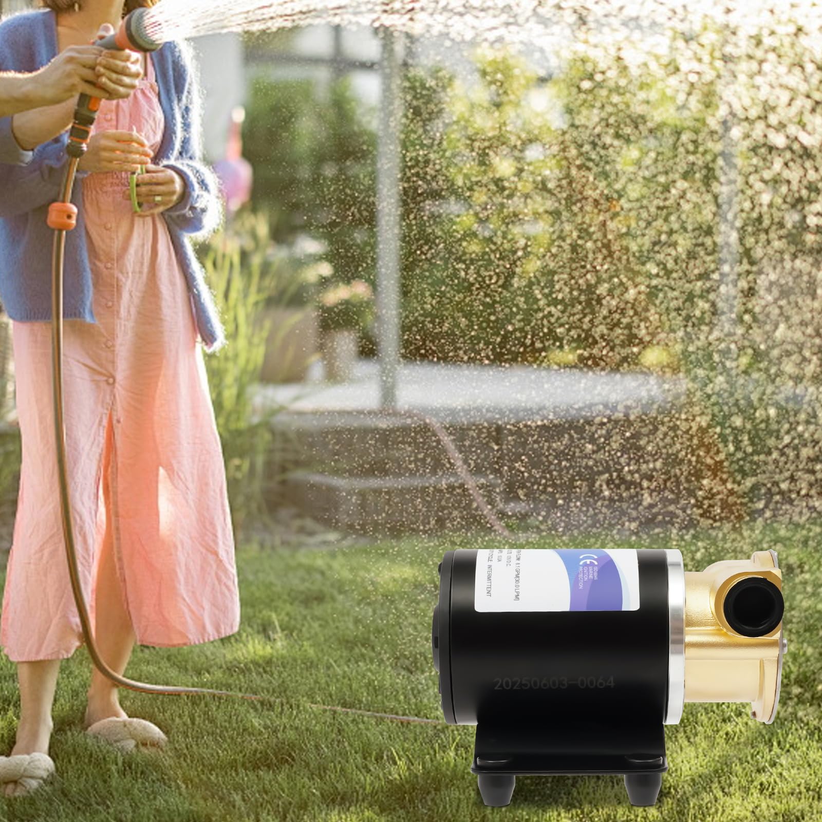 Bomba de agua de 120 W CC, 2850 rpm, silenciosa autocebante, 30/23 l/min, bomba sumergible para agricultura, jardín, estanque y drenaje de barcos (30 litros por minuto)