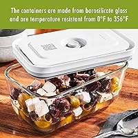 Vista 11 de ZWILLING Fresh & Save - Recipiente de vidrio para almacenamiento de alimentos de 3 piezas, recipiente de preparación de comidas, varios tamaños