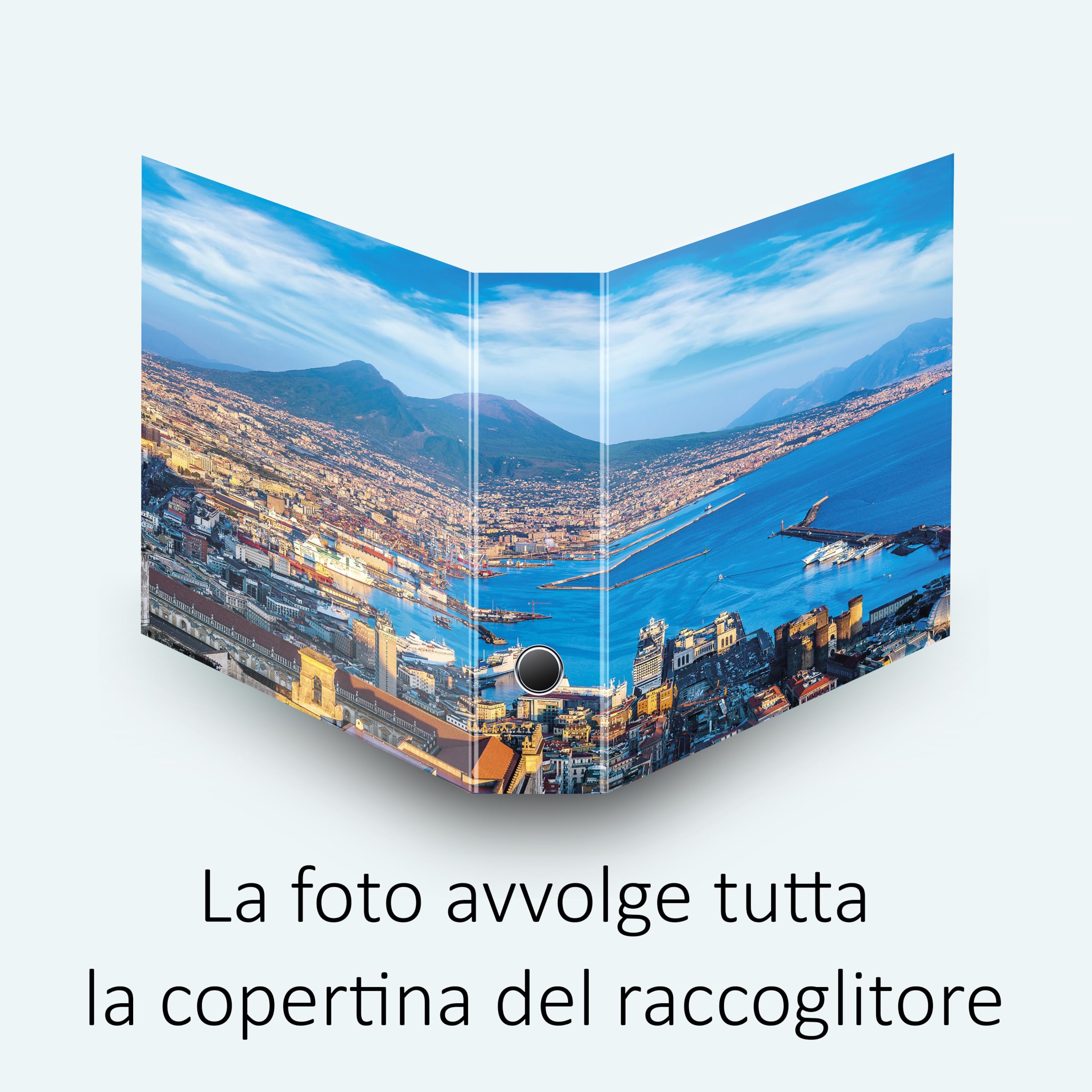 Set da 4 raccoglitori ad anelli GOLFO DI NAPOLI - Faldoni SHAREPRINTING (H31 con 4 anelli)