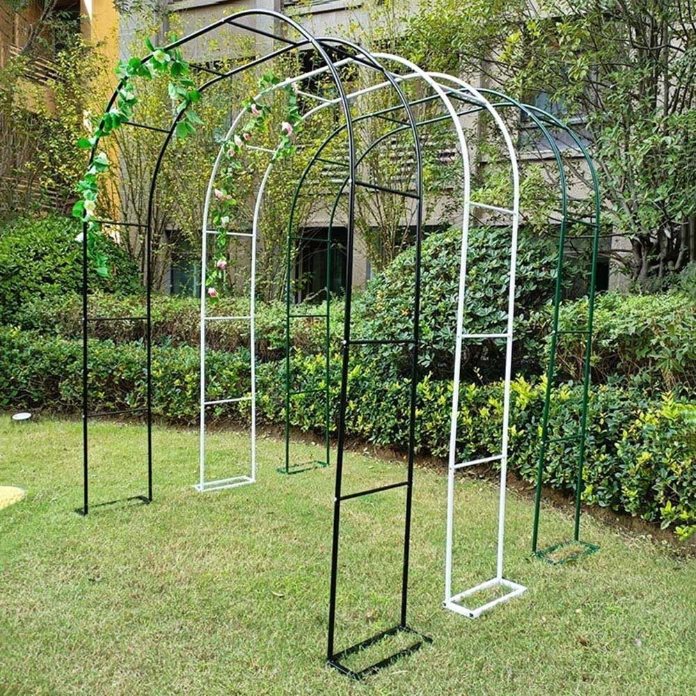 Pergola Łuk Ogrodowy Krata Pnącza Stojak Na Zewnątrz Antykorozyjny Metalowy Łuk Różany Odłączany Stojak 120 x 220 cm (Kolor: Biały, Rozmiar: 140 x 230