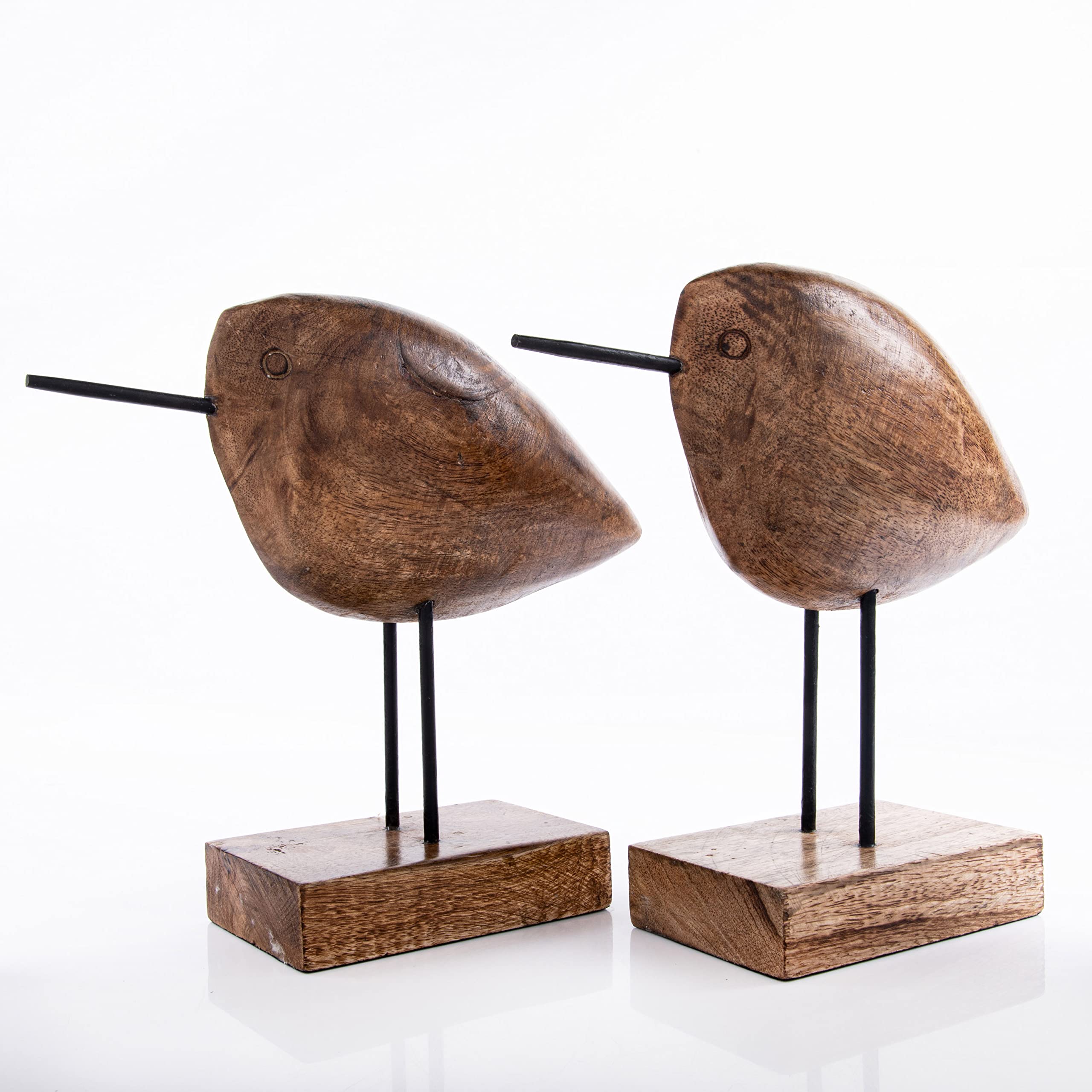 GIBOX Kiwi Bird (2 Piece) Decorative Items for Dining Table | Wooden Table Decor Items for Shelves | Bird Home Decor Items Showpiece for Styling Living Room Decor