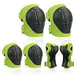 SAMIT Knee Pads for Kids 3-14 Years Boys Girls Protective Gear Set Toddler Knee and Elbow Pads with Wrist Guards 6 in 1 Safety Gear Set for Skating Cycling Bike Rollerblading Scooter Roller Skates
