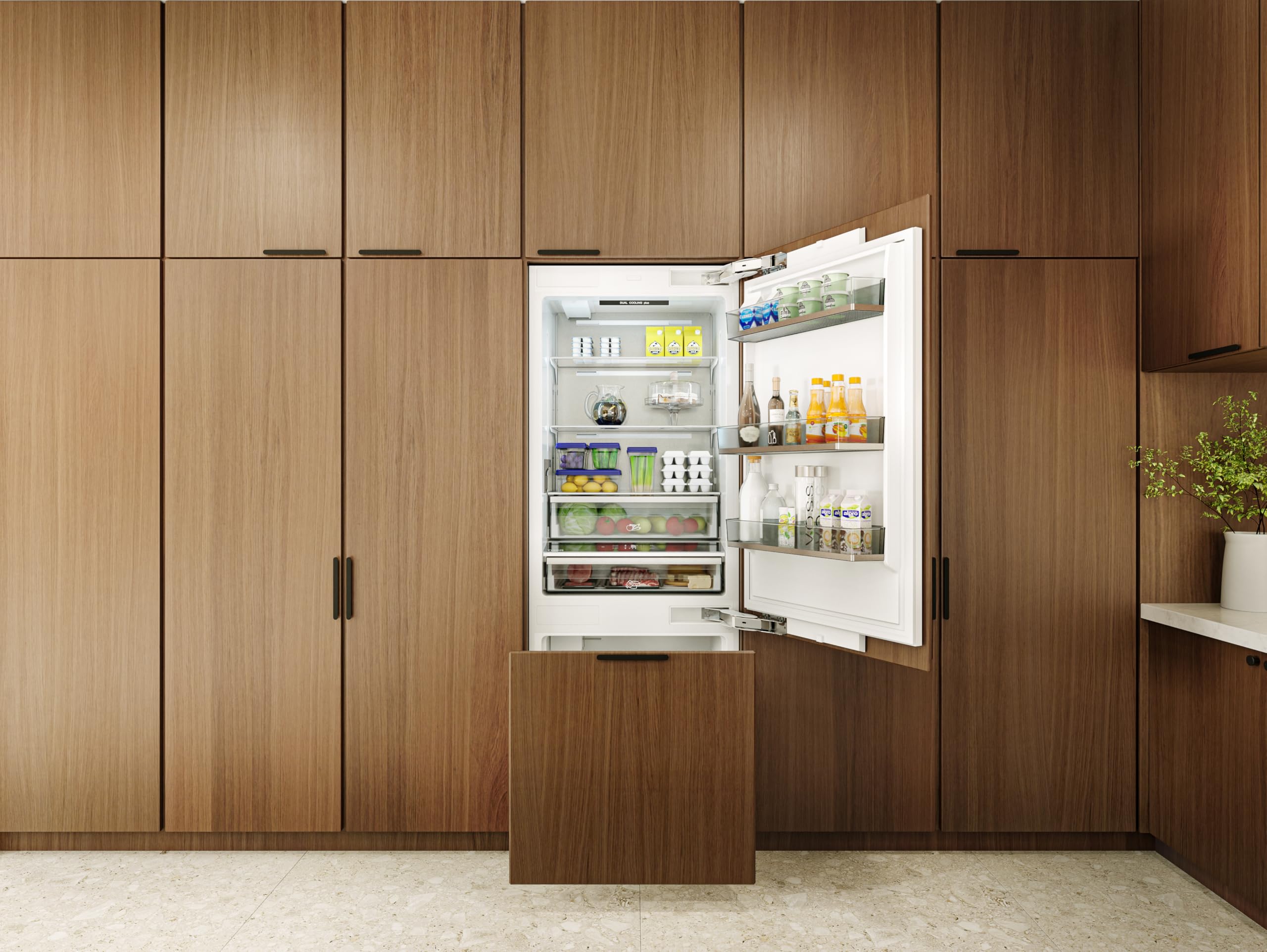 Thor Kitchen 30-Inch Built-In Panel-Ready Bottom Mount Refrigerator - Model Xrf3016bbp on Fridge.com - View 3
