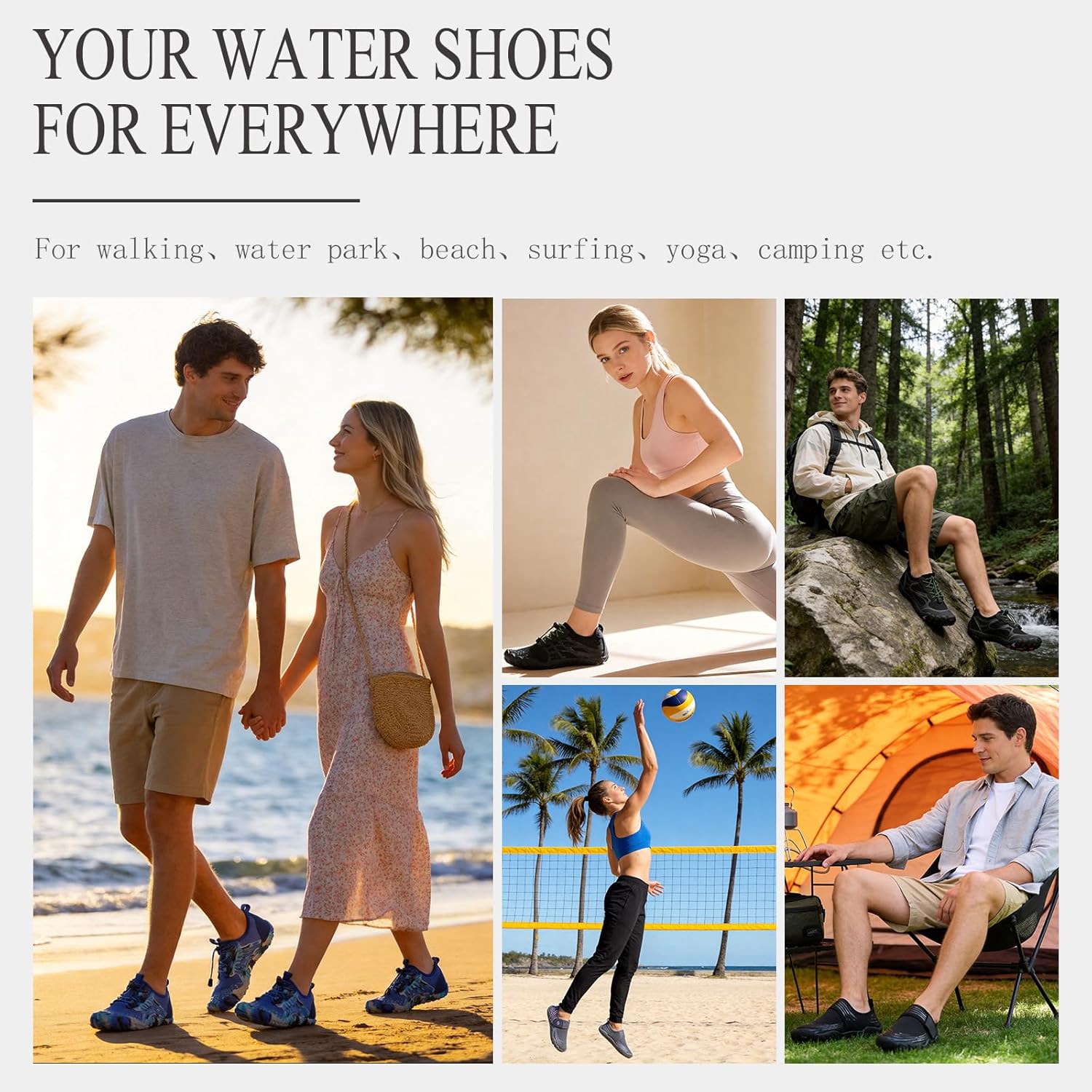 LIZRHA Water Shoes for Men and Women Quick Dry Aqua Swim Barefoot Shoes for Outdoor Fishing Beach Pool Boat Surfing Walking Water Park and Yoqa Activities