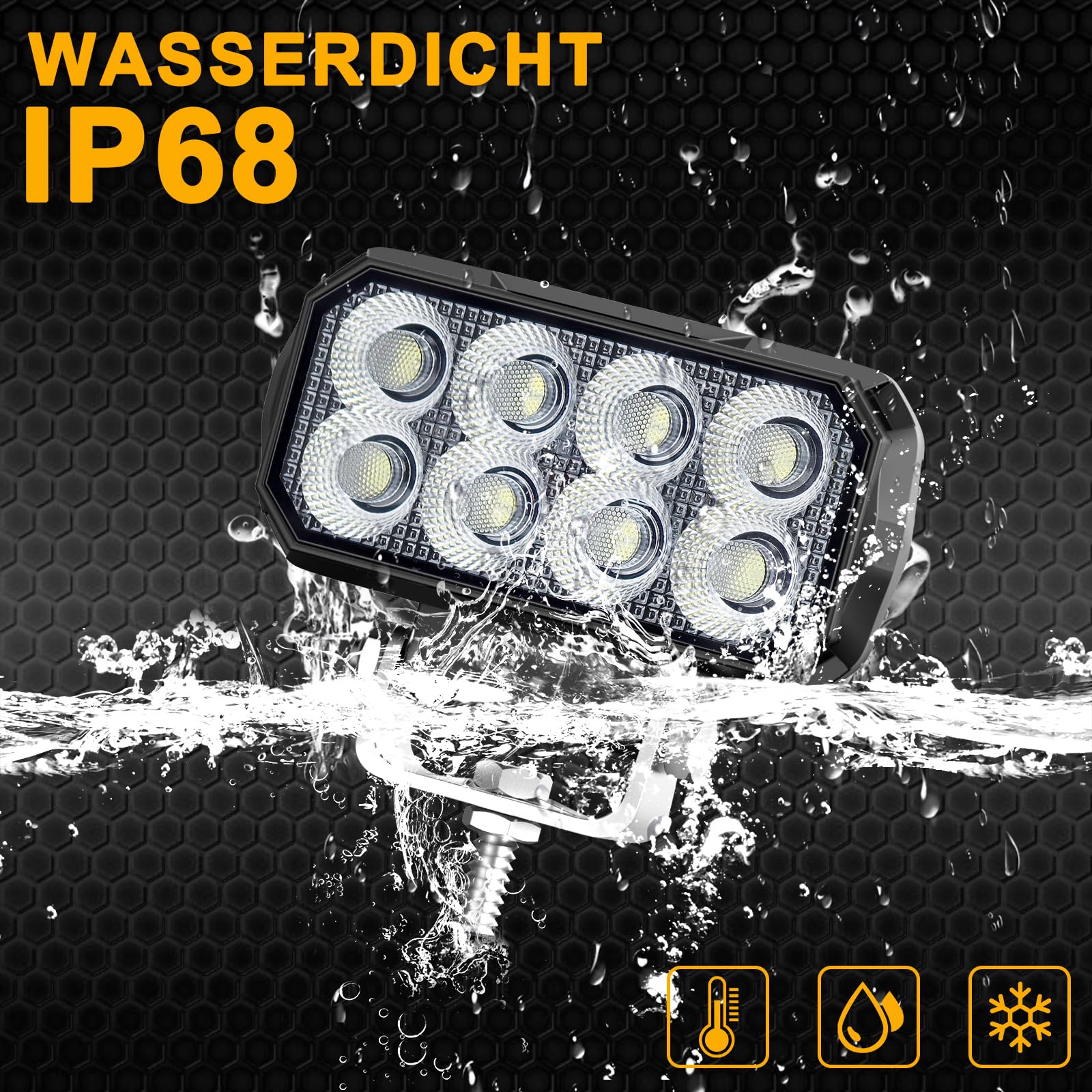 antom 2er Set LED Arbeitsscheinwerfer 168W 9-60V 18000 Lumen IP68 wasserdicht Zusatzscheinwerfer Ideal für Bagger, Traktoren, Lkw, Geländewagen, Motorräder, Baustellenbeleuchtung