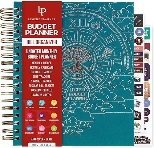 Miniatura 41 de Legend Budget Planner & Monthly Bill Organizer with Pockets – Home Finance & Expense Tracker – Notebook for Household Budgeting (Periwinkle)
