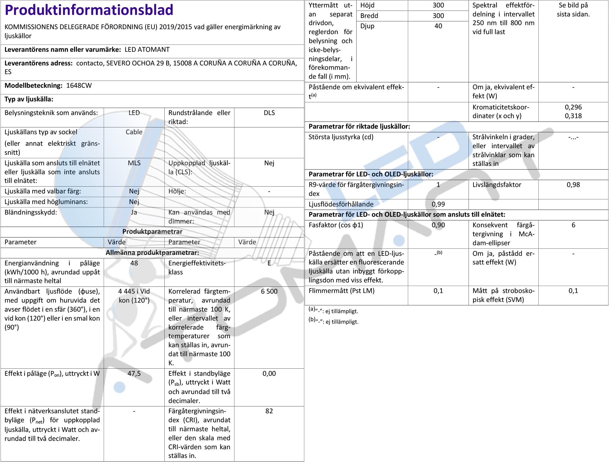 LED ATOMANT 2x Plafon LED Superficie Frameless 30x30cm 48W Color Luz Fria | Color Blanco Frio 6500K, 4400 Lumenes
