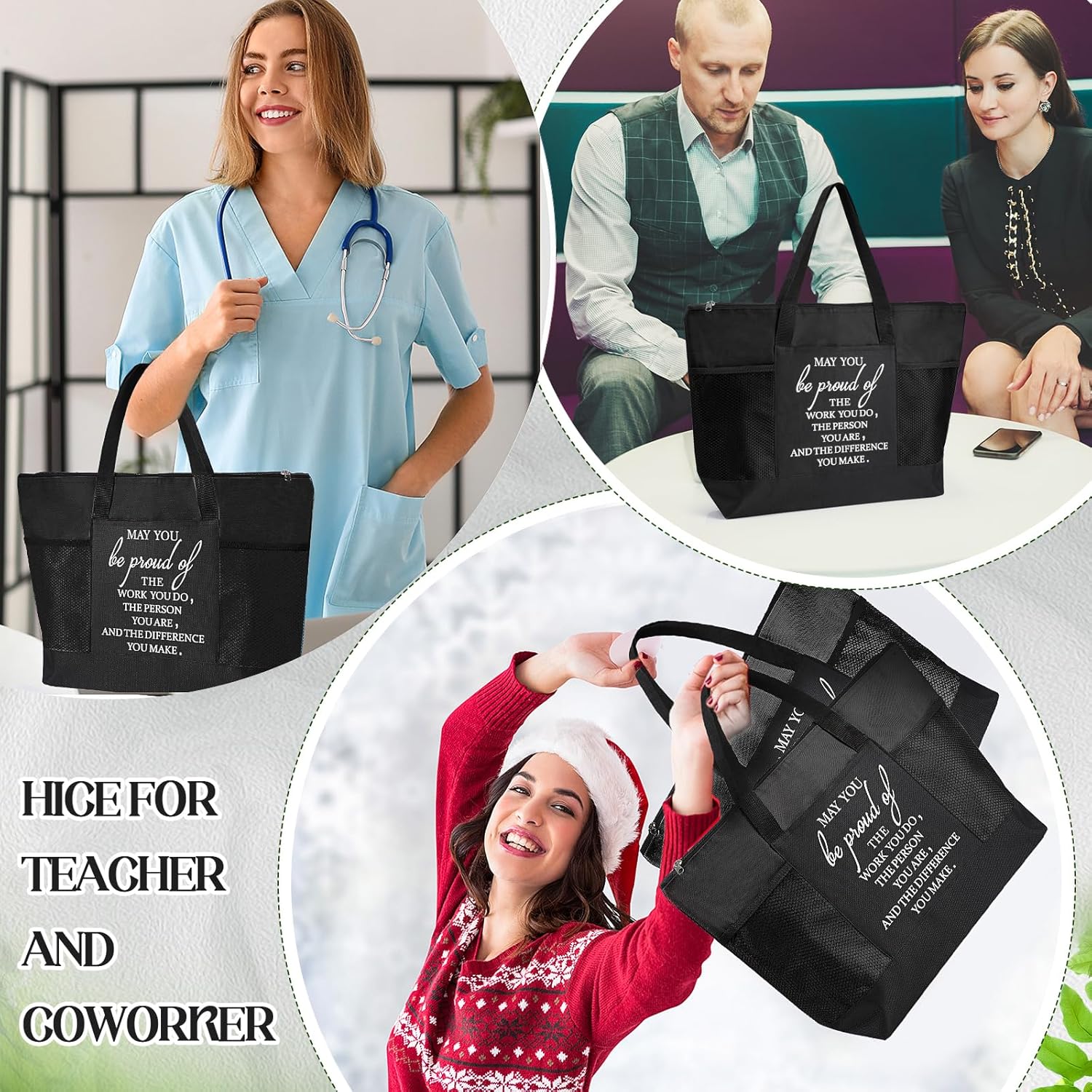 Paterr Gifts Bag Bulk for Women Men Canvas Tote Bag Appreciation Tote Inspired Gifts for Nurse Doctor Coworker Teacher Team - Image 2