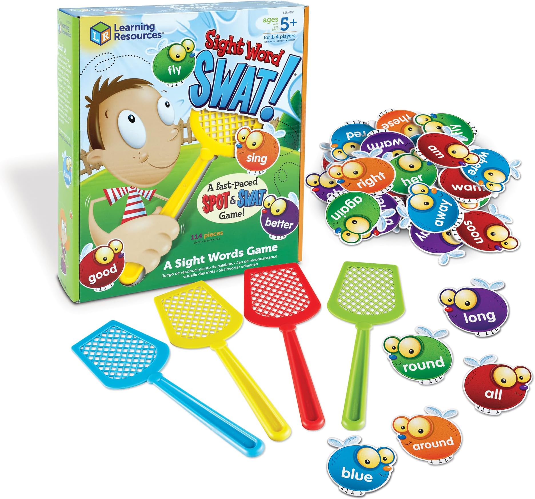 Learning Resources Sight Word Swat A Sight Words Game - Phonics Flash Cards, Board Games for Kids, Montessori Spelling , Homeschool, Classroom Must Haves, Teacher Supplies, Gifts for Boys and Girls