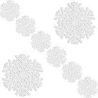 Vista 8 de 30Pcs Snowflake Paper Placemats Christmas Sliver Glitter Disposable Place Mats Winter Round Sparkle Decorative Table Chargers Xmas Snowflake