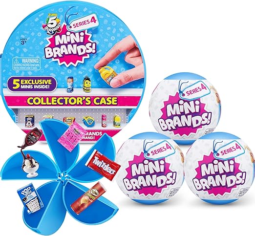 5 Surprise Mini Brands Collector's Kit by ZURU - Kids Toy, Great Includes Real Miniature Collectibles, 3 Mystery Capsules + 1 Case, (Amazon Exclusive)
