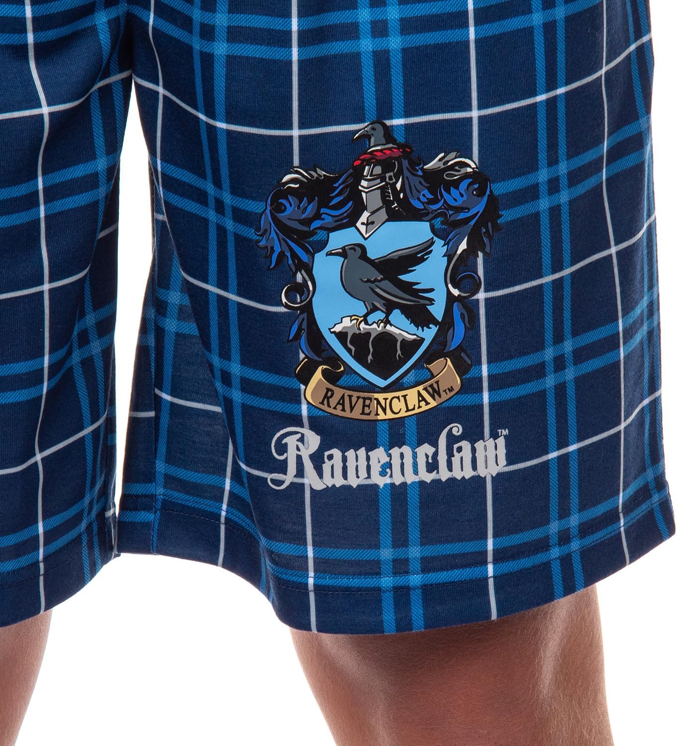 Harry Potter Pajamas Men's House Crest Plaid PJ Lounge Shorts - Image 3