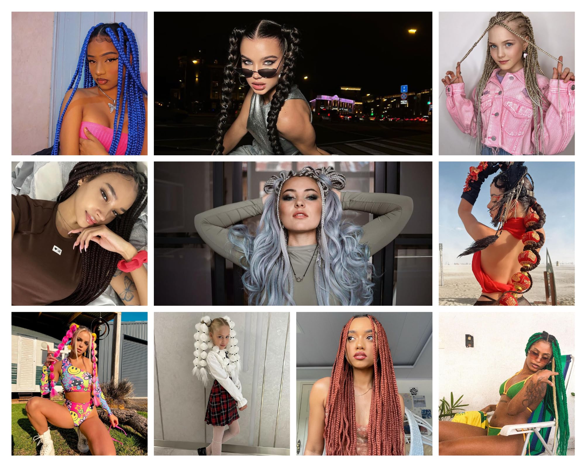 Kunsthaar zum Einflechten Pre Stretched Braiding Hair Aschblond 32 Zoll 6er Pack Braids Extensions Yaki Textur Einfach zu flechten für Anfänger Leichtes natürliches Haar für Box Braids Twists
