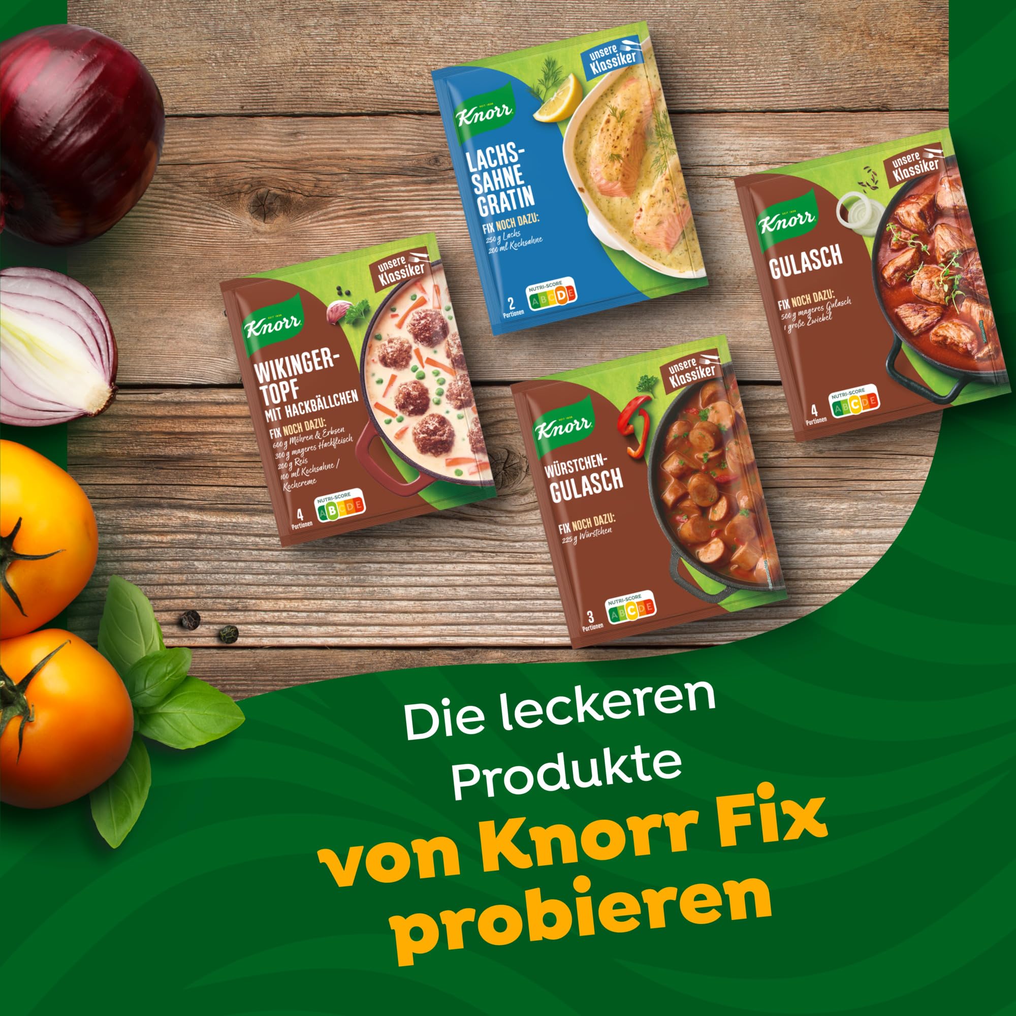 Knorr Fix Würzmischung Wikingertopf mit Hackbällchen für ein leckeres Gericht mit Hackfleisch ohne geschmacksverstärkende Zusatzstoffe 23x 30 g