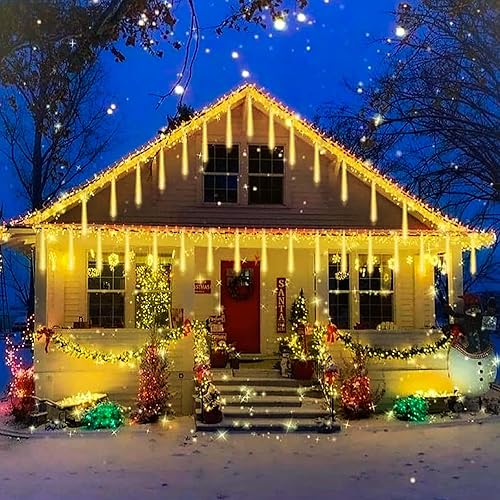 Miniatura 2 de Roytong - Luces de lluvia de meteoros LED impermeables en cascada, 10 tubos, 12 pulgadas, 360 LED, para exteriores, árbol de Navidad, fiesta, boda,