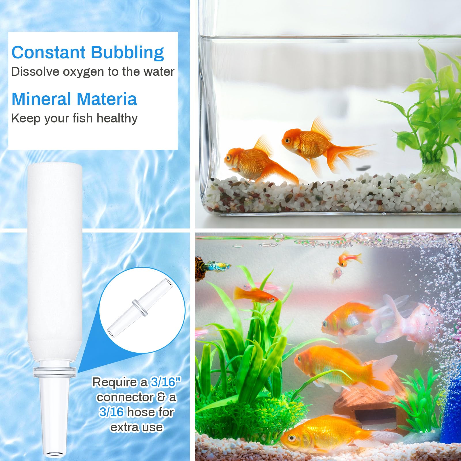 Havawish 20 Piezas de Piedras de Aire Herramienta de liberación de Burbujas Compatible con Biorb Fish Tanks Kit de Repuesto de Filtro Accesorios