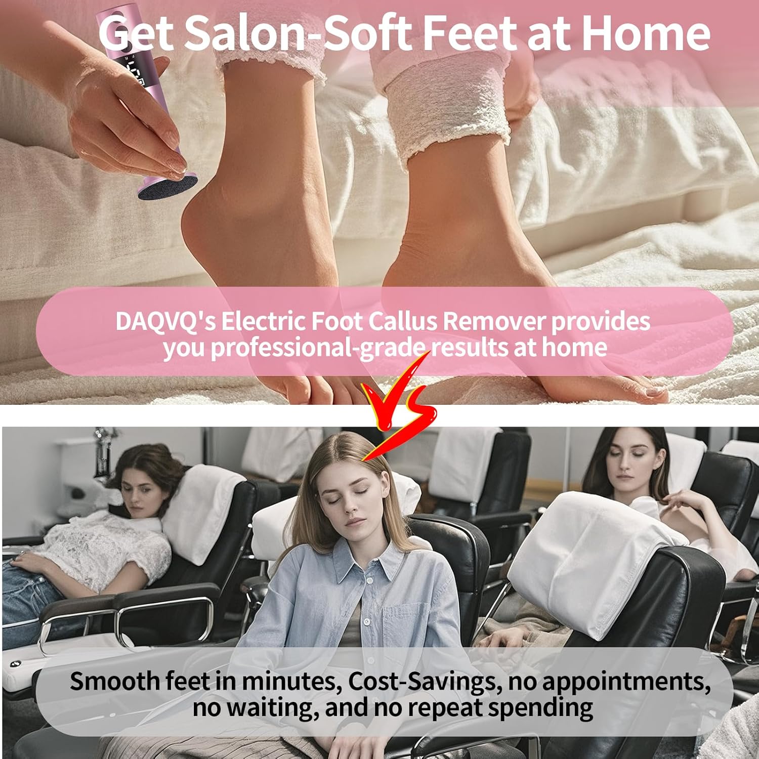 2 in 1 Electric Foot Callus Remover, USB Rechargeable Electric Foot File Grinder with 80/120 Grit Sandpaper Discs and Digital Display, Cordless Aluminum Pedicure Tools for Feet,Nail Care,Dead Skin
