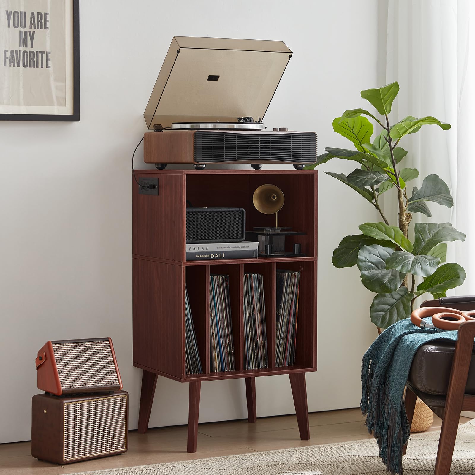 haoyunshengyi レコードプレーヤースタンド オークターン