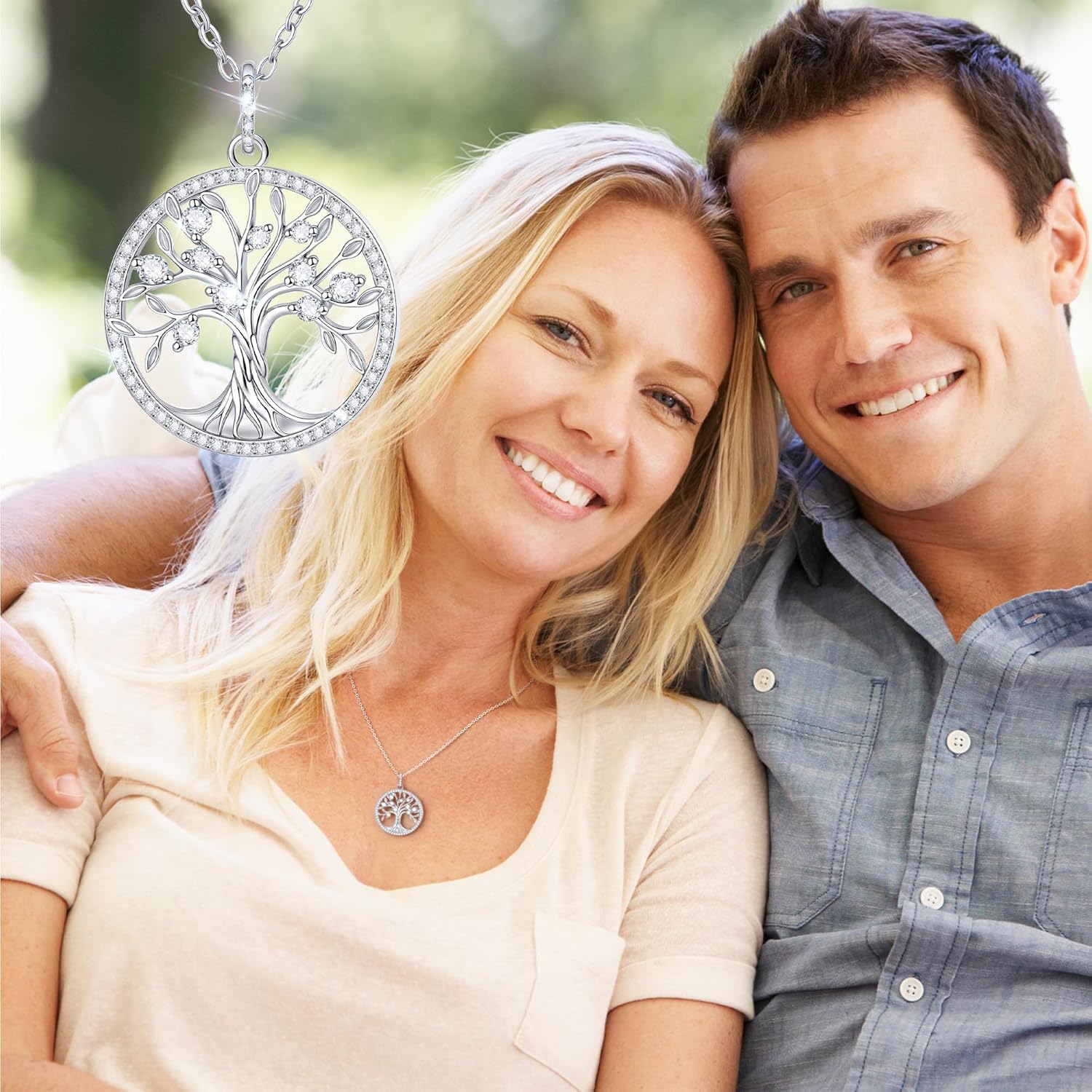 925 Sterling Silver Necklace Jewelry for Women- Exquisite Zircon Trendy Dainty Adjustable Chain Forever Love Pendant Necklace Heart Round Teardrop Birthday Anniversary Valentines Day Gift for Wife - Image 2