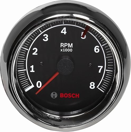 Bosch SP0F000018 Sport II tacómetro de 338 pulgadas (pantalla negra con bisel cromado)