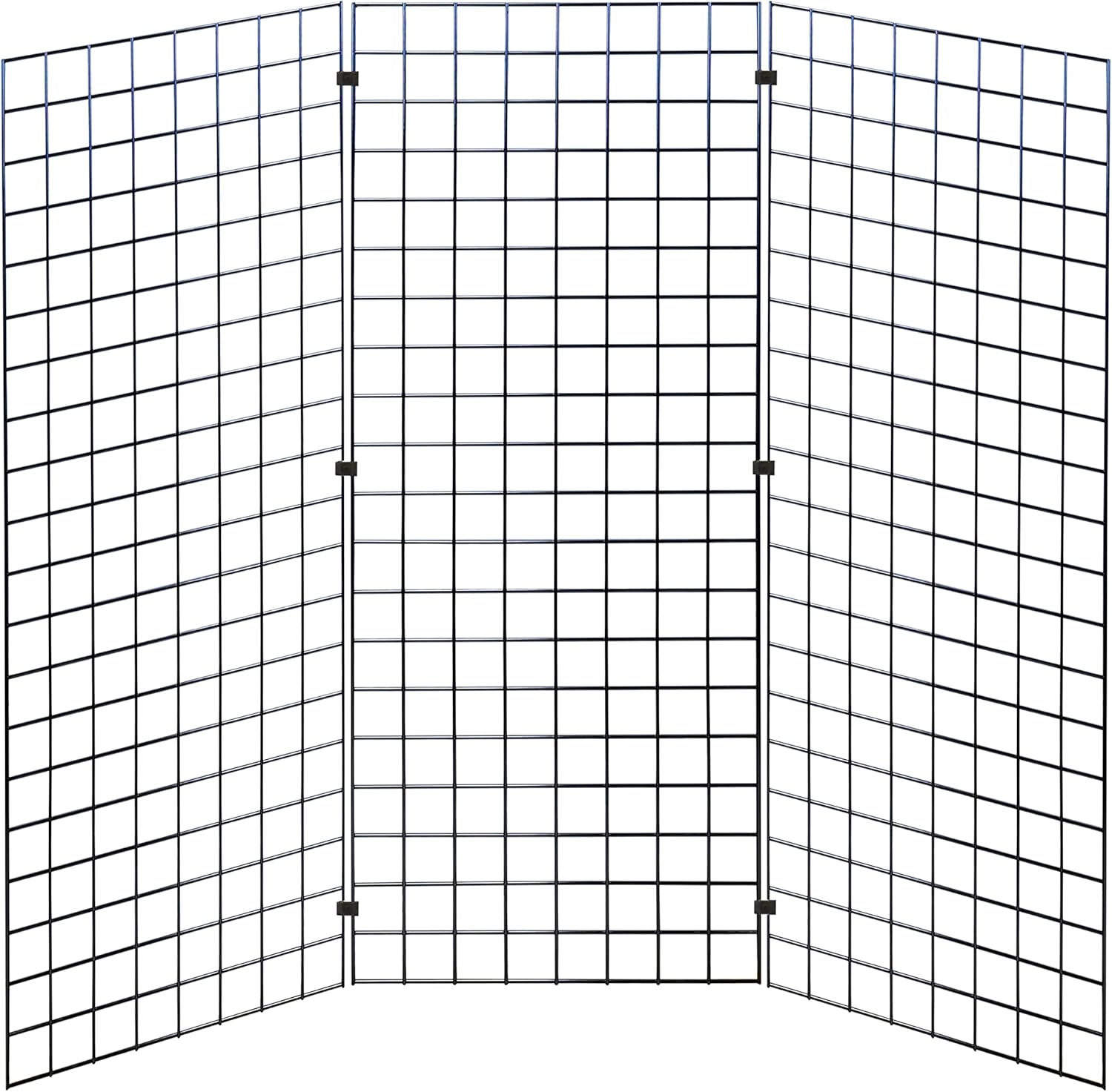 Grid Panel 2’ x 5’ (24” Wide x 60” High), Heavy-Duty 1/4″ Thick Wire, Spaced 3″ Apart (Quantity 3) (Black)