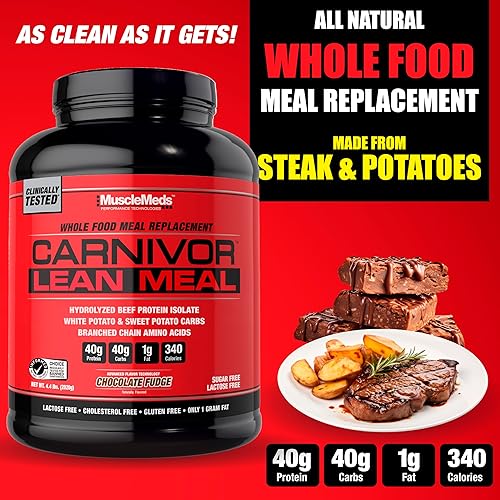Miniatura 3 de MuscleMeds CARNIVOR - Batido de reemplazo de comida entera, MRE, aislado de proteína de res, patata blanca, batata, 1.41 onzas de proteína, 1.41