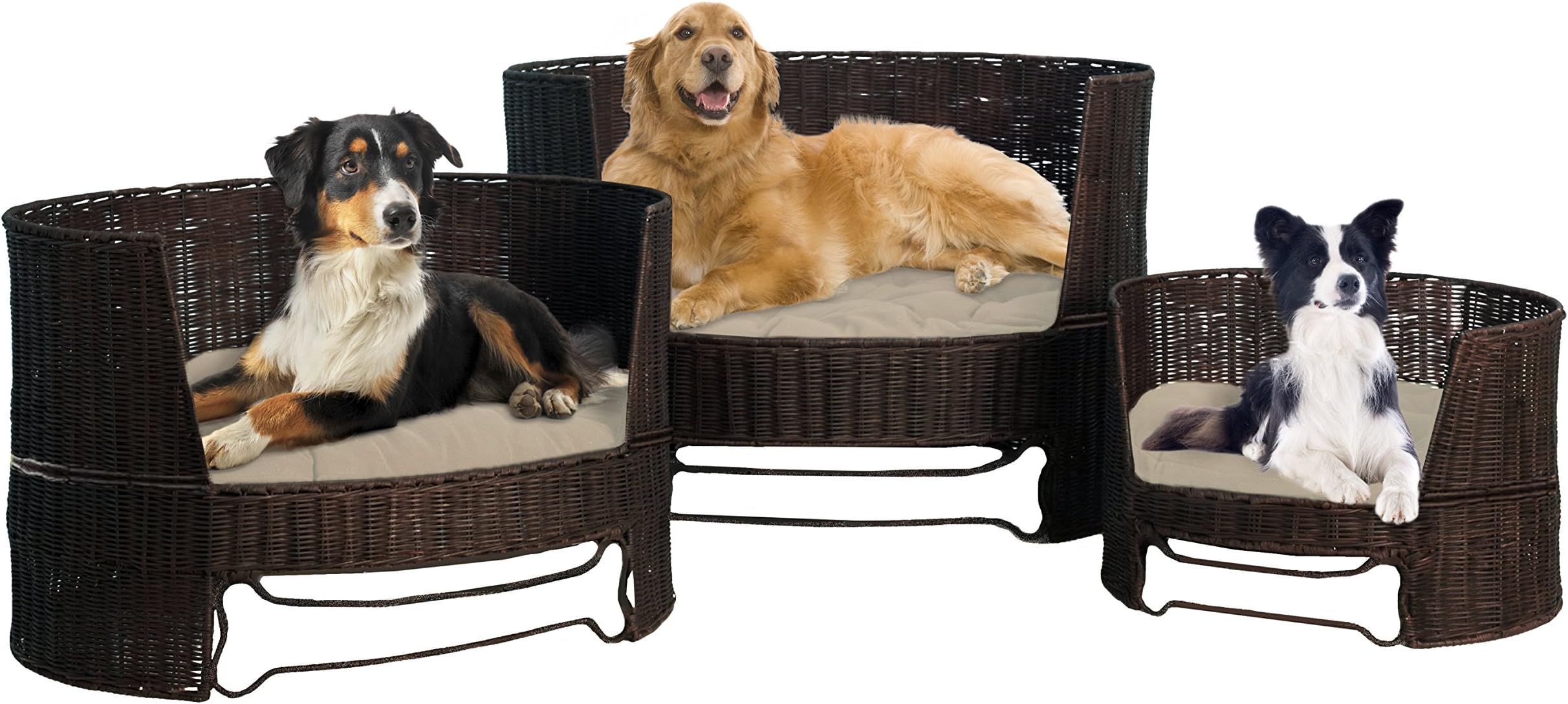 The Refined Canine Dog Day Bed with Outdoor Cushion for Dogs of 30 to 50-Pound, Medium